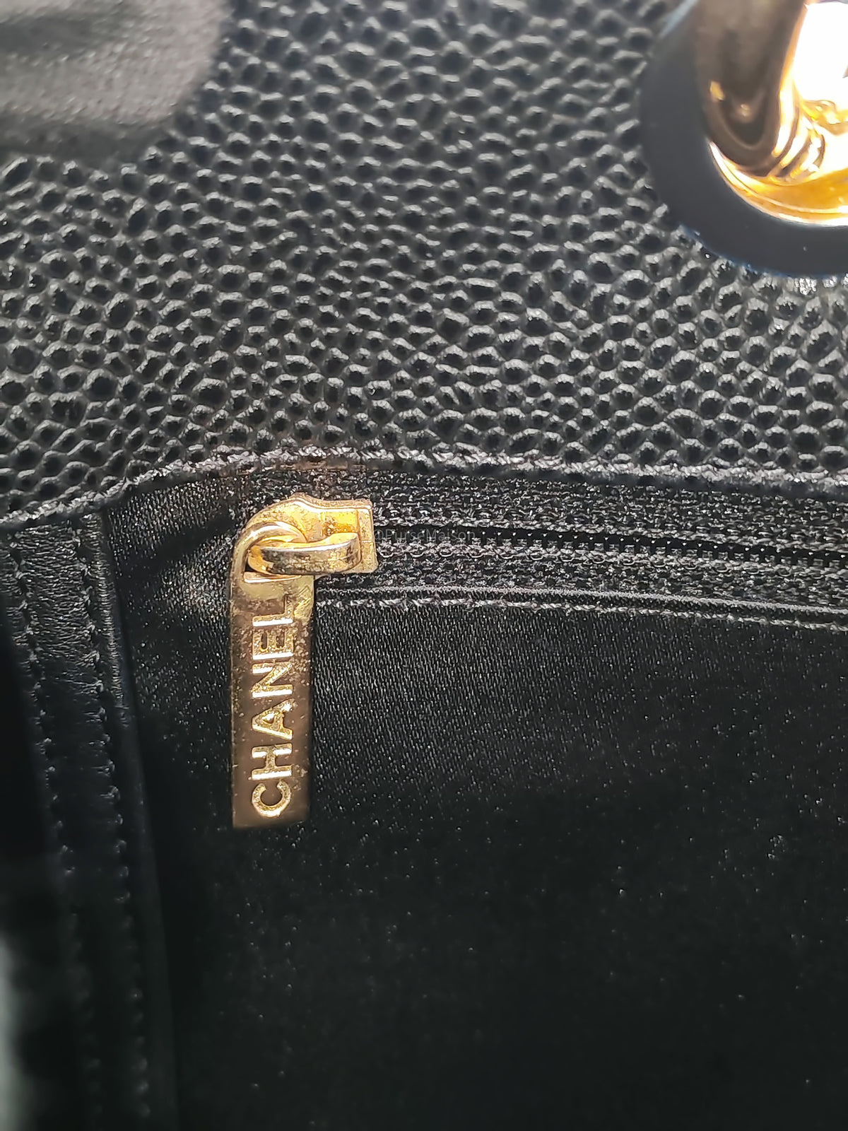 Chanel Grand Shopping Tote (GST) in Black Caviar Leather and Gold Hardware Series 17