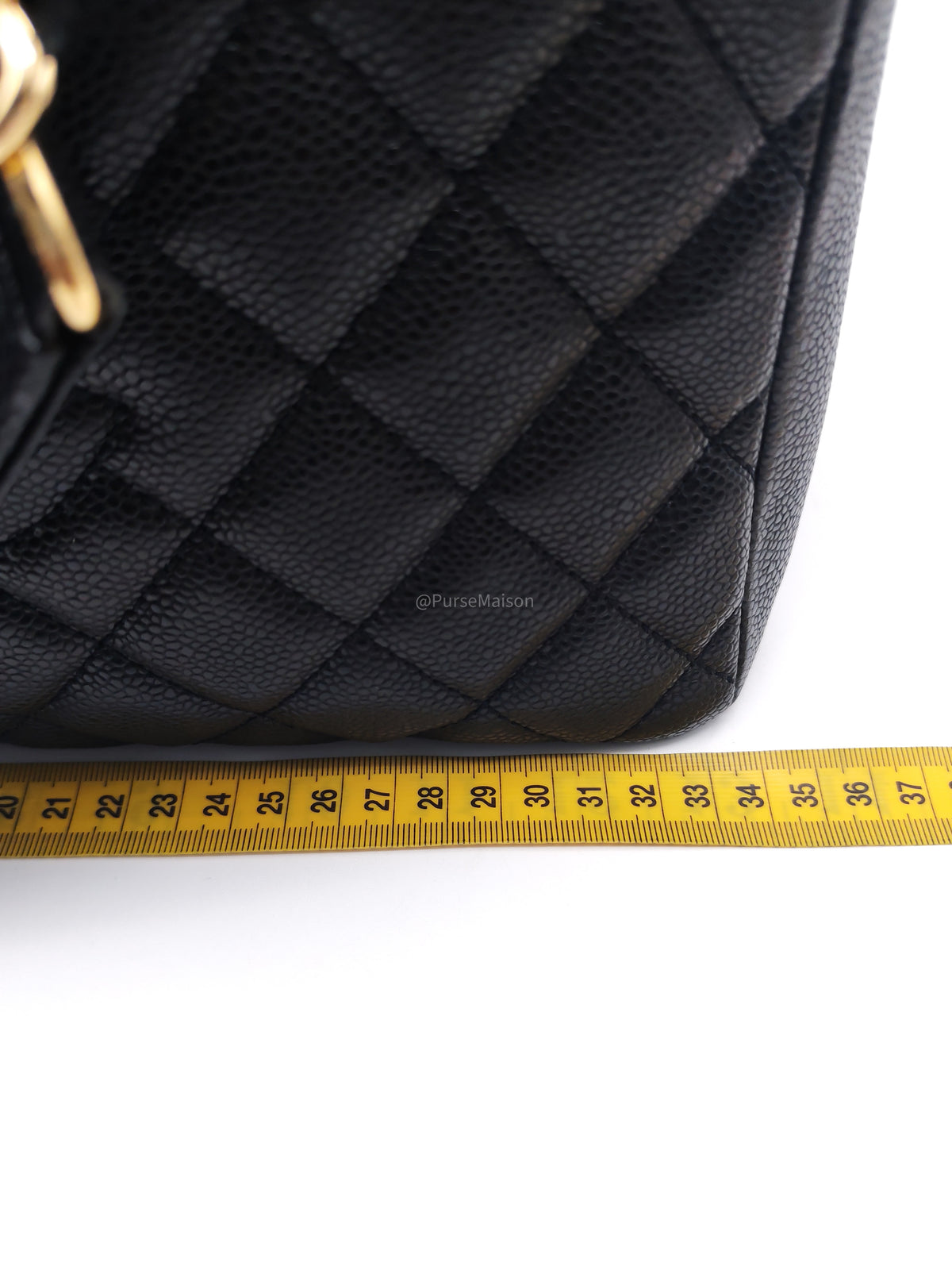 Chanel Grand Shopping Tote (GST) in Black Caviar Leather and Gold Hardware Series 17