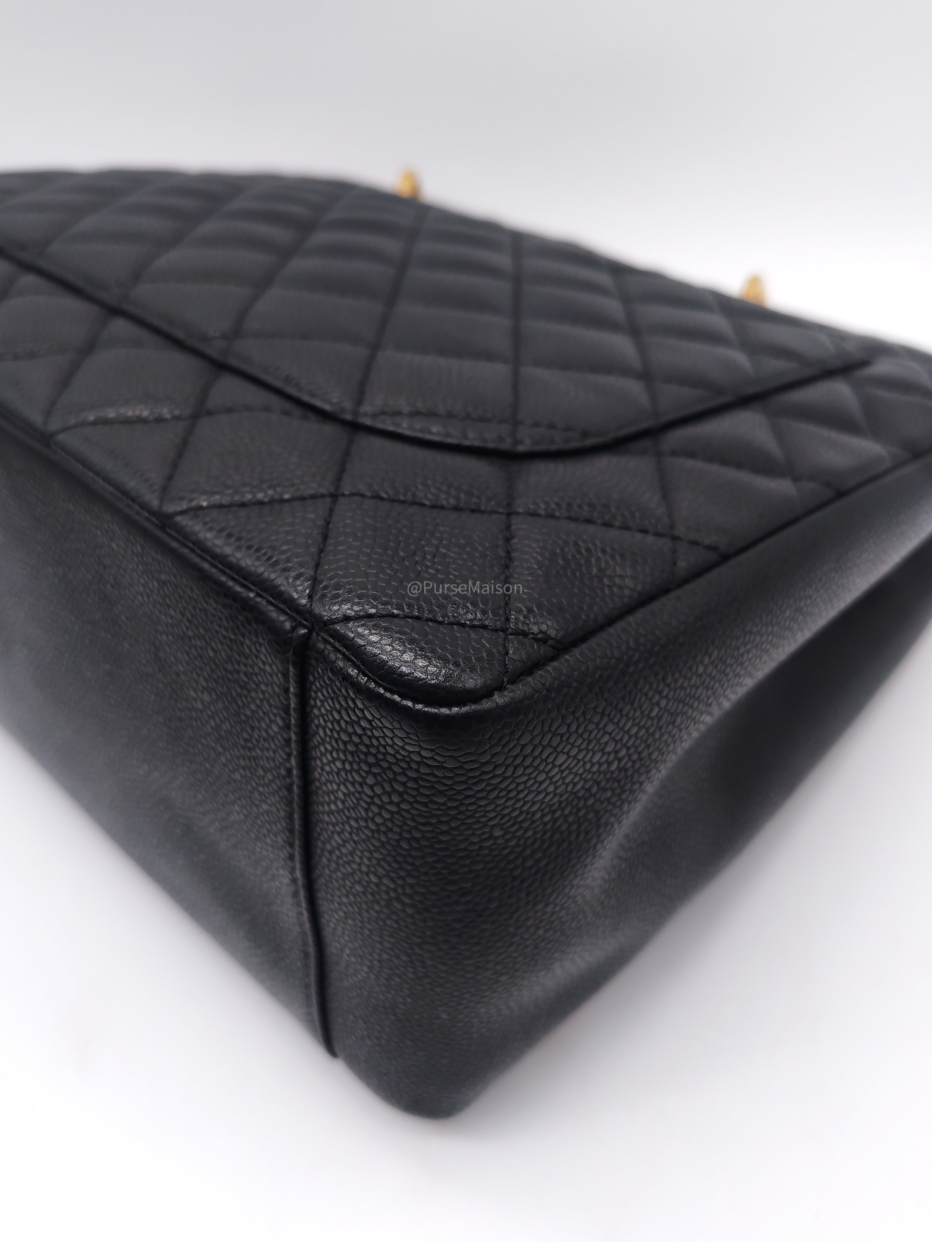 Chanel Grand Shopping Tote Bag (GST) in Black Quilted Caviar Leather Gold Hardware (Series 19)