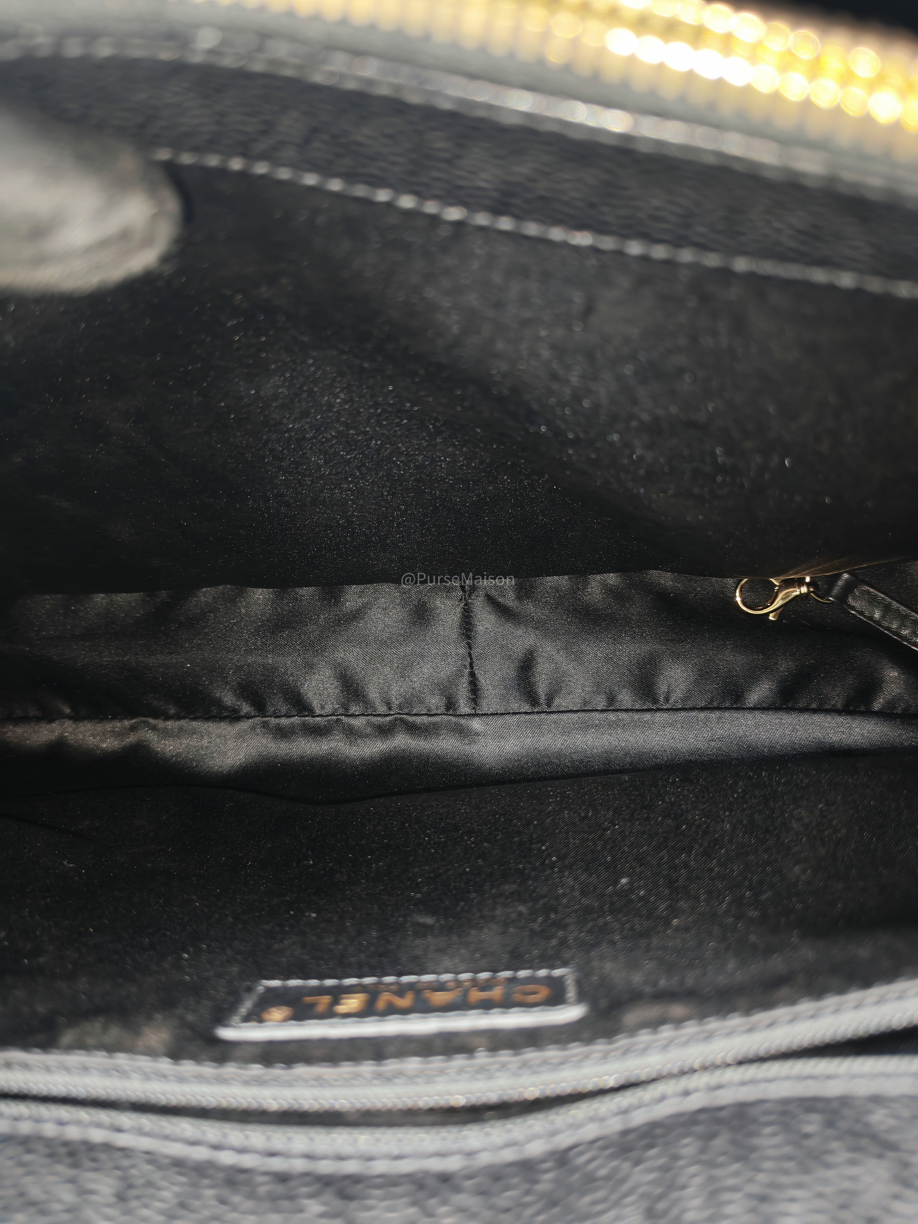 Chanel Grand Shopping Tote Bag (GST) in Black Quilted Caviar Leather Gold Hardware (Series 19)