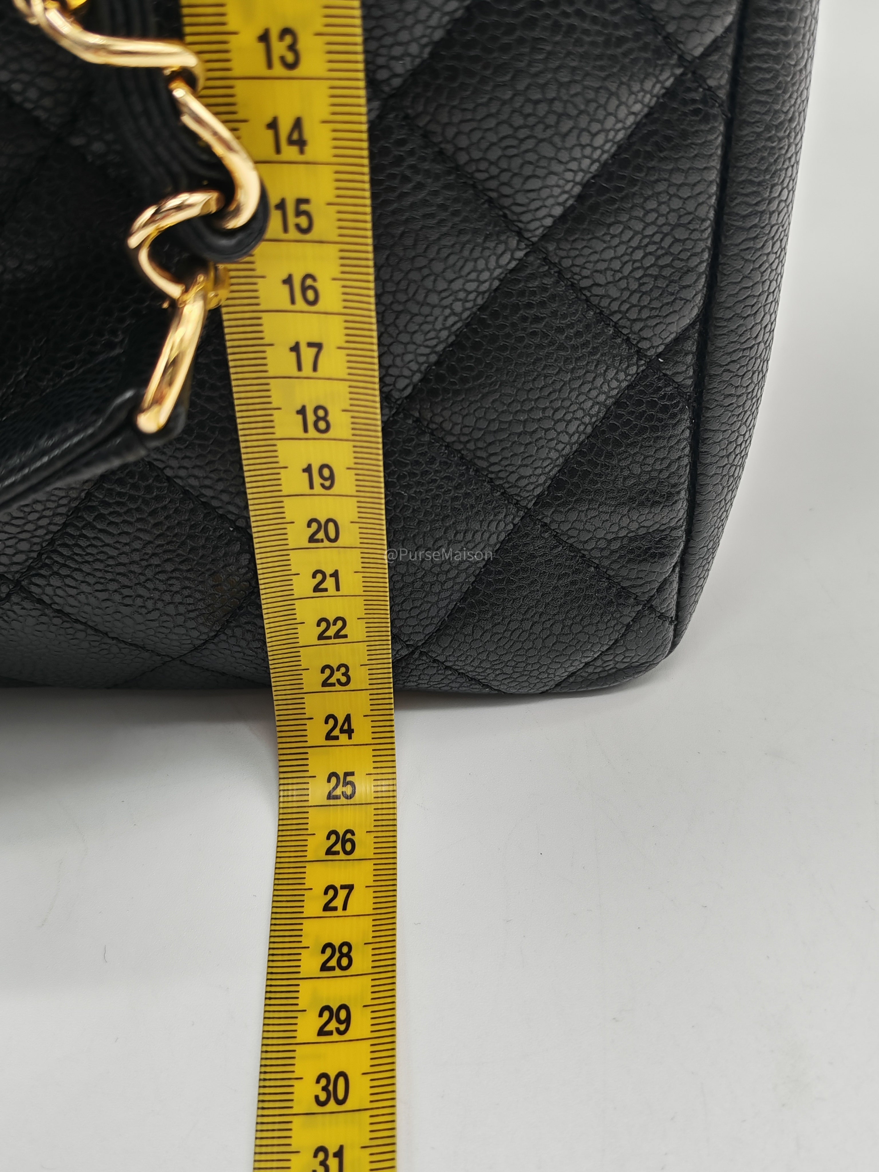 Chanel Grand Shopping Tote Bag (GST) in Black Quilted Caviar Leather Gold Hardware (Series 19)