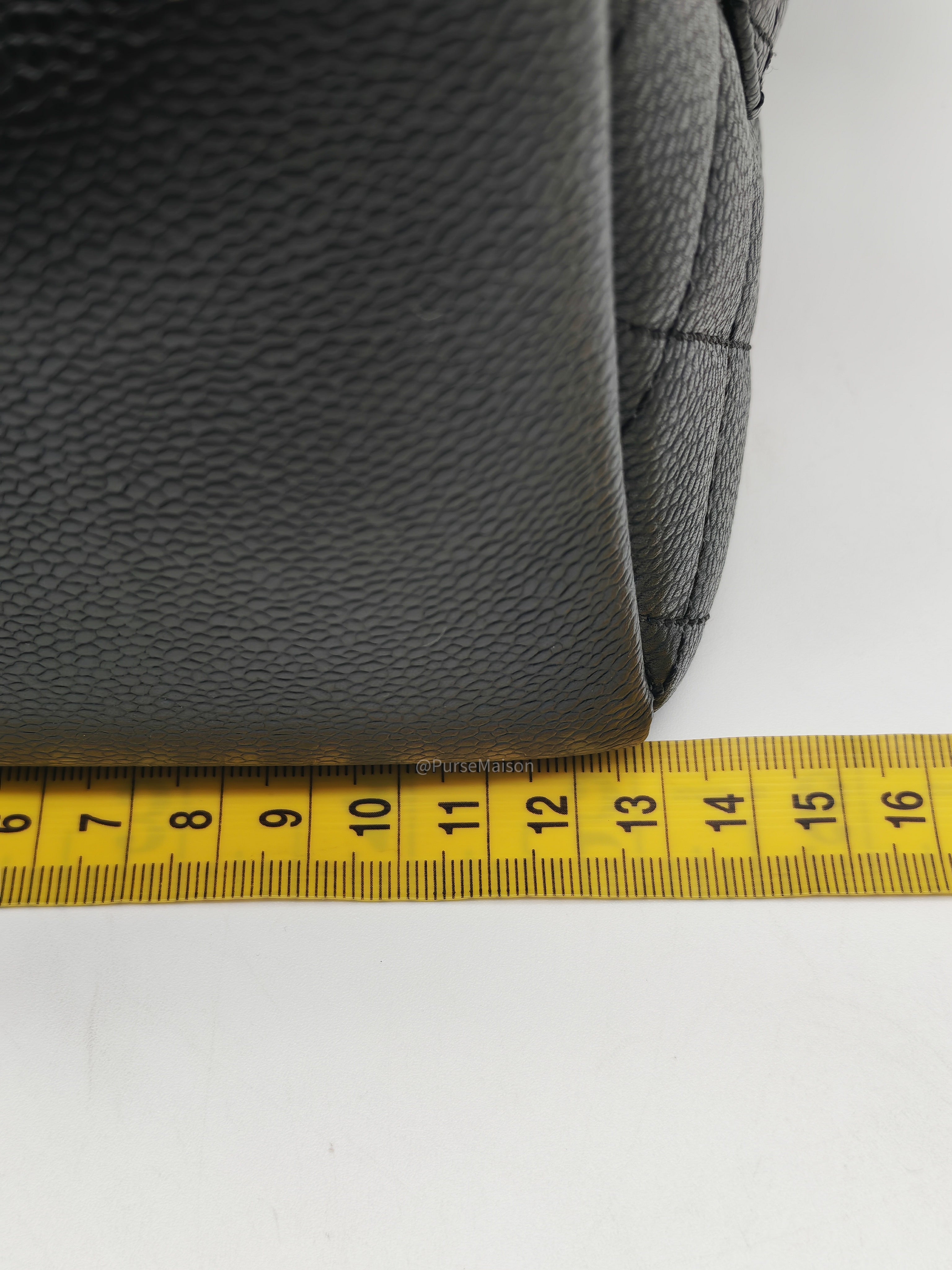Chanel Grand Shopping Tote (GST) in Black Caviar Leather and Silver Hardware Series 16