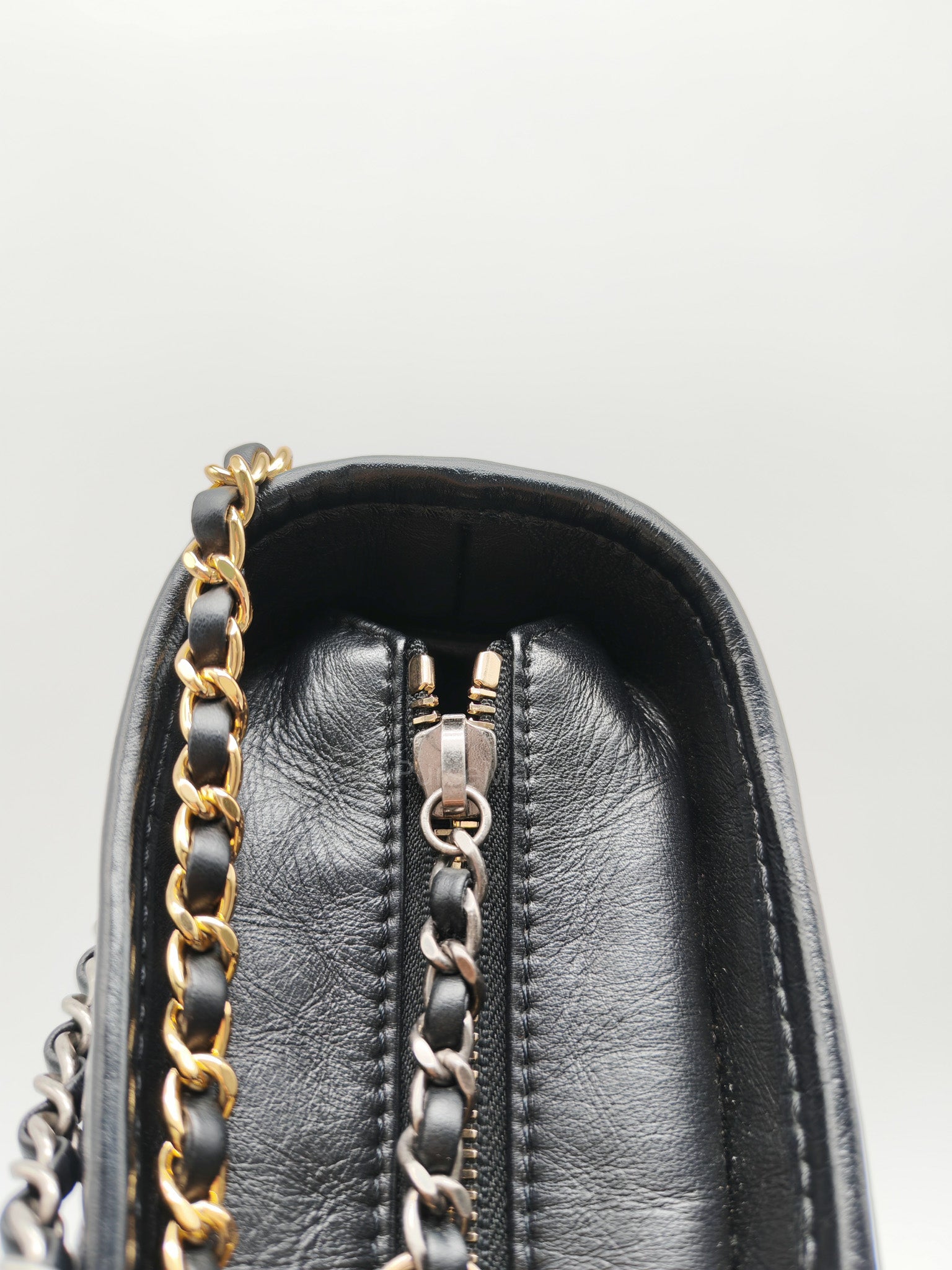 Chanel Gabrielle Medium in Black Quilted Lambskin Leather Hobo Bag in Black Mix Hardware Series 30