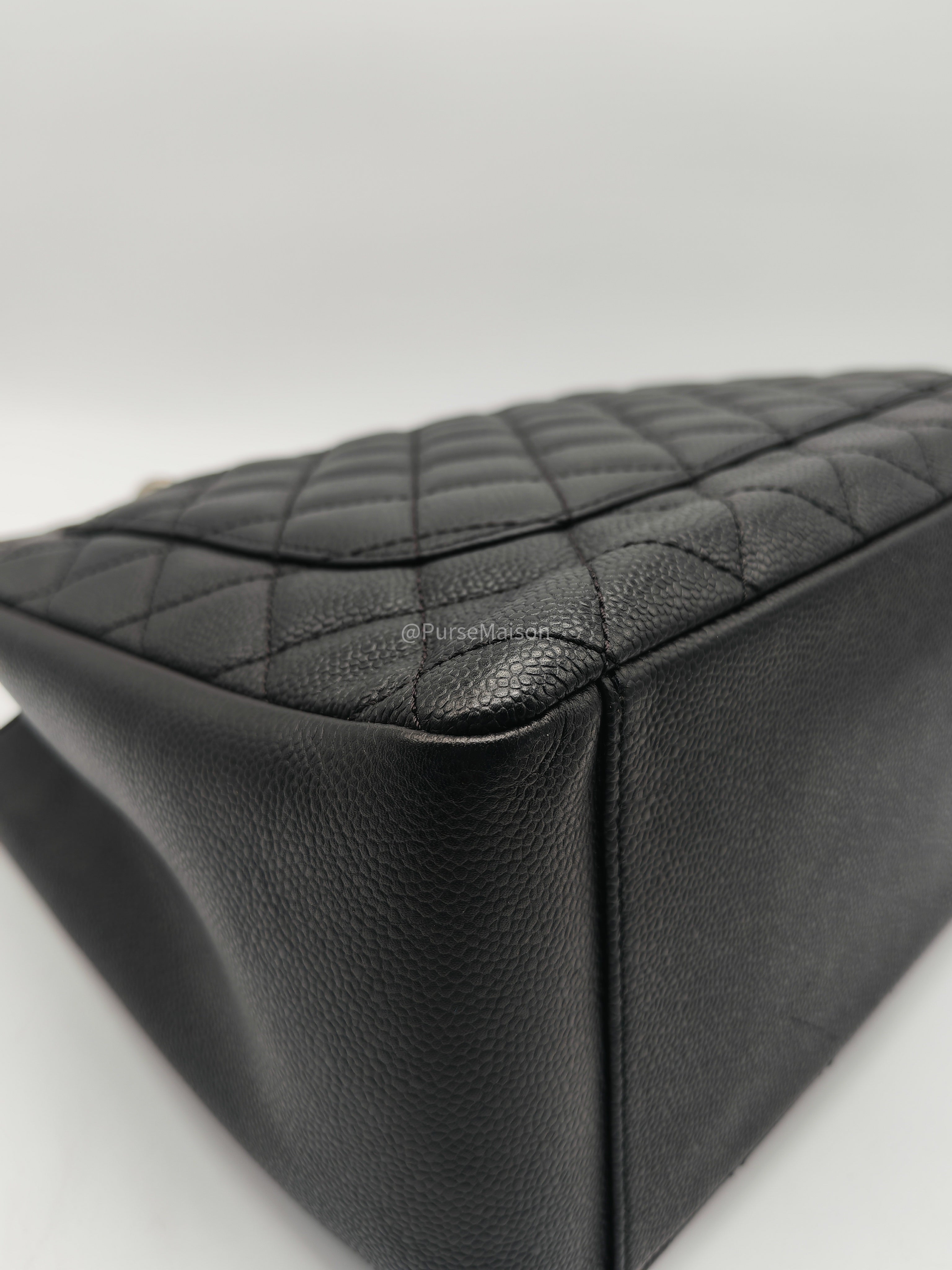 Chanel Grand Shopping Tote Bag (GST) in Black Caviar Leather Silver Hardware (Series 17****92)