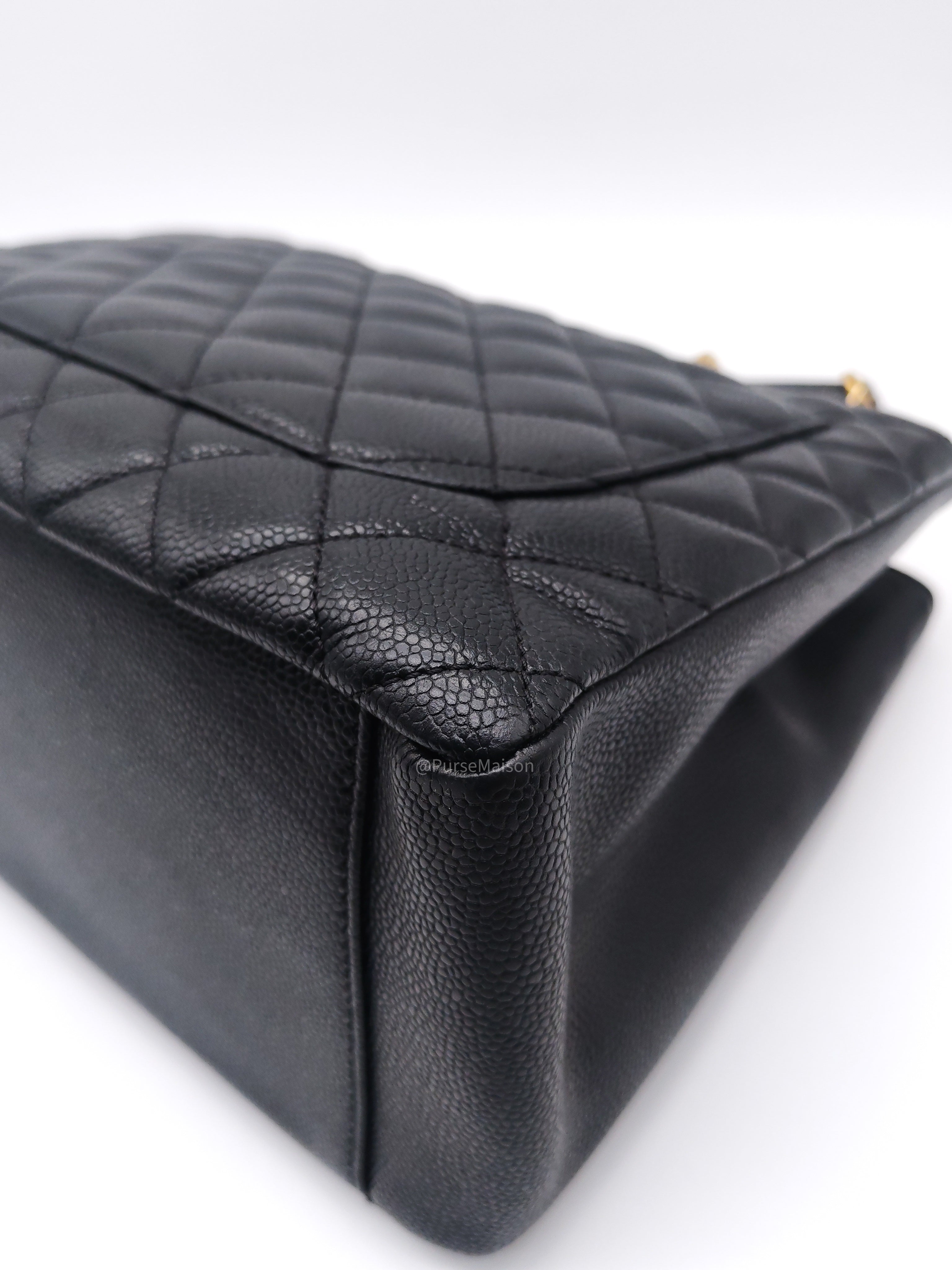 Chanel Grand Shopping Tote Bag (GST) in Black Quilted Caviar Leather Gold Hardware (Series 15***52)