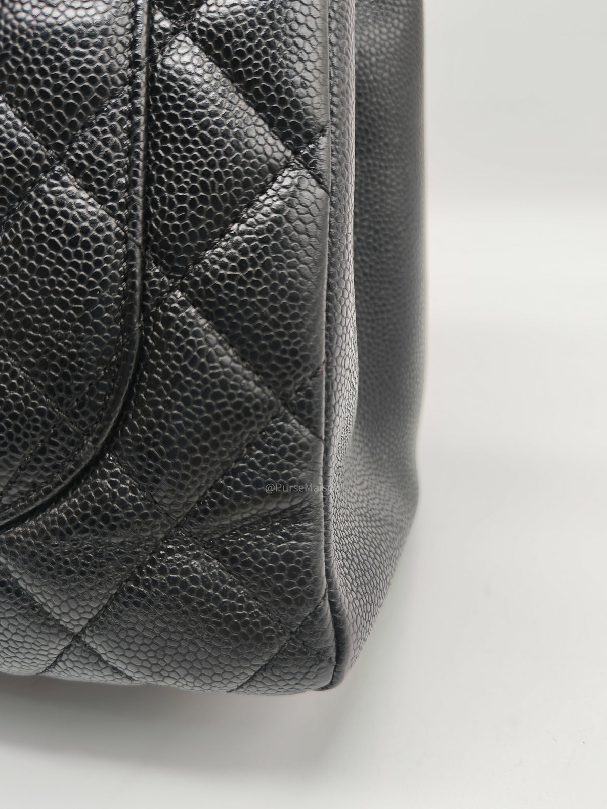 Chanel Grand Shopping Tote Bag (GST) in Black Quilted Caviar Leather Gold Hardware (Series 15***52)