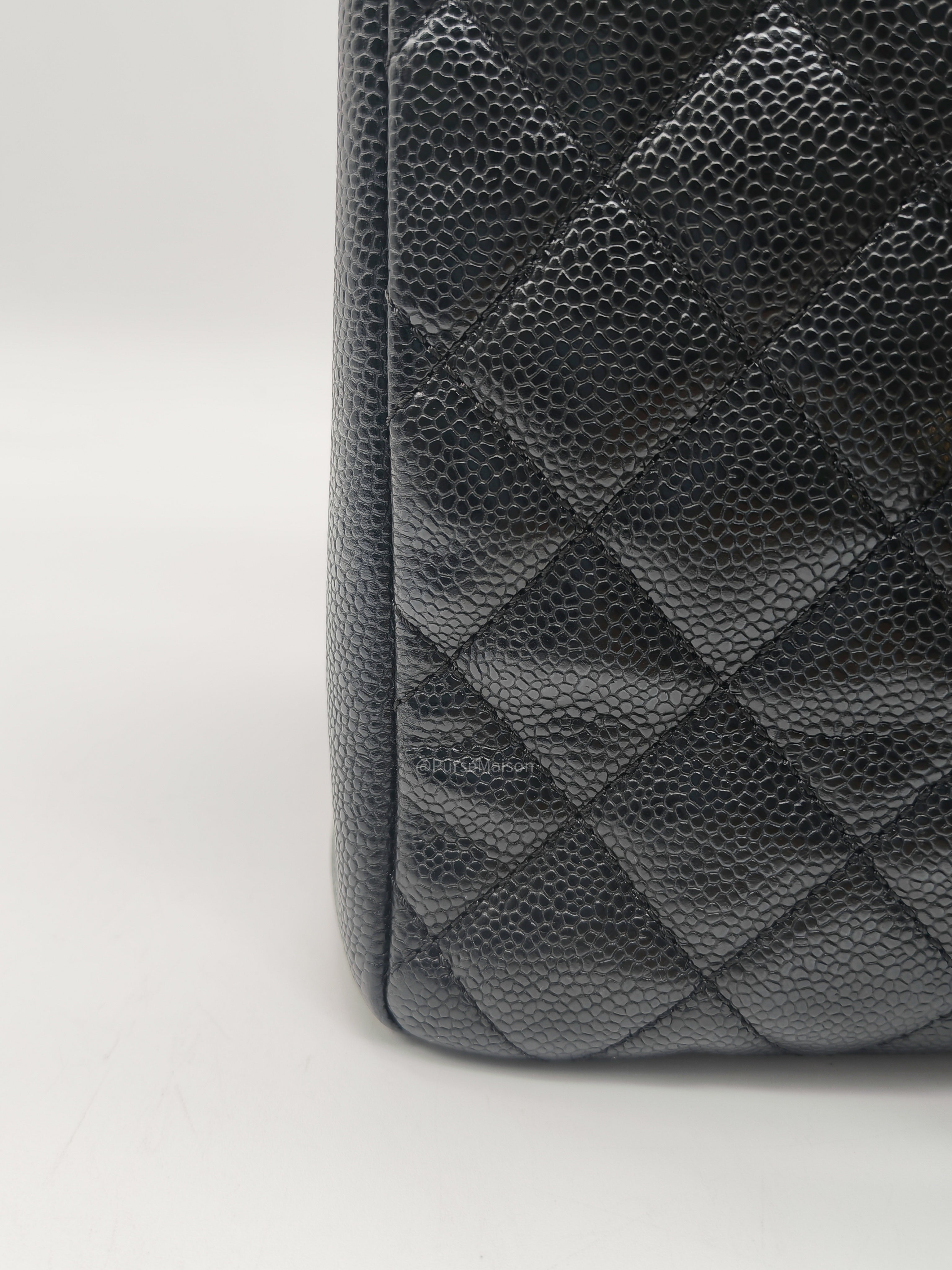 Chanel Grand Shopping Tote Bag (GST) in Black Quilted Caviar Leather Gold Hardware (Series 15***52)