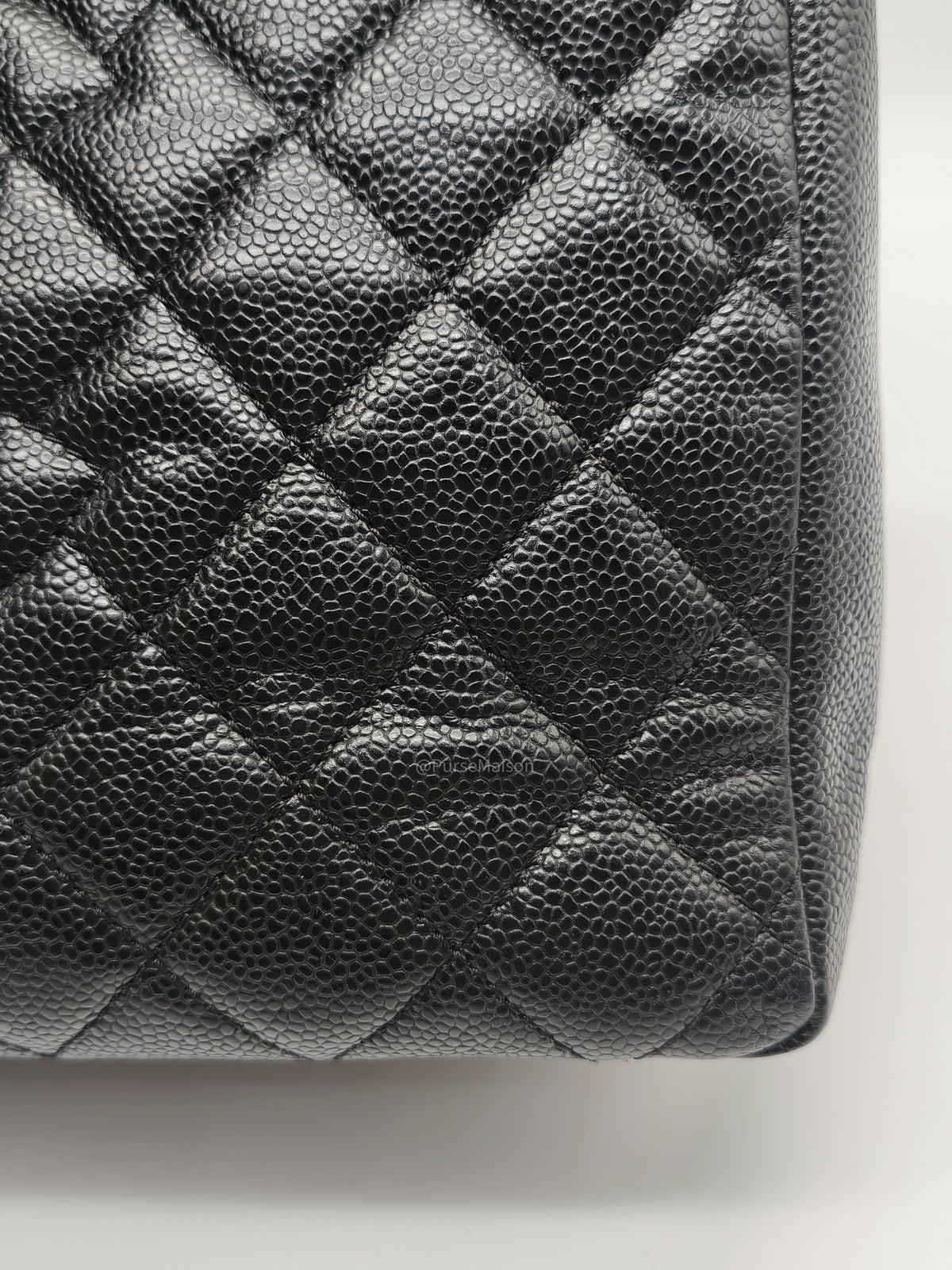 Chanel Grand Shopping Tote Bag (GST) in Black Quilted Caviar Leather Gold Hardware (Series 15***52)