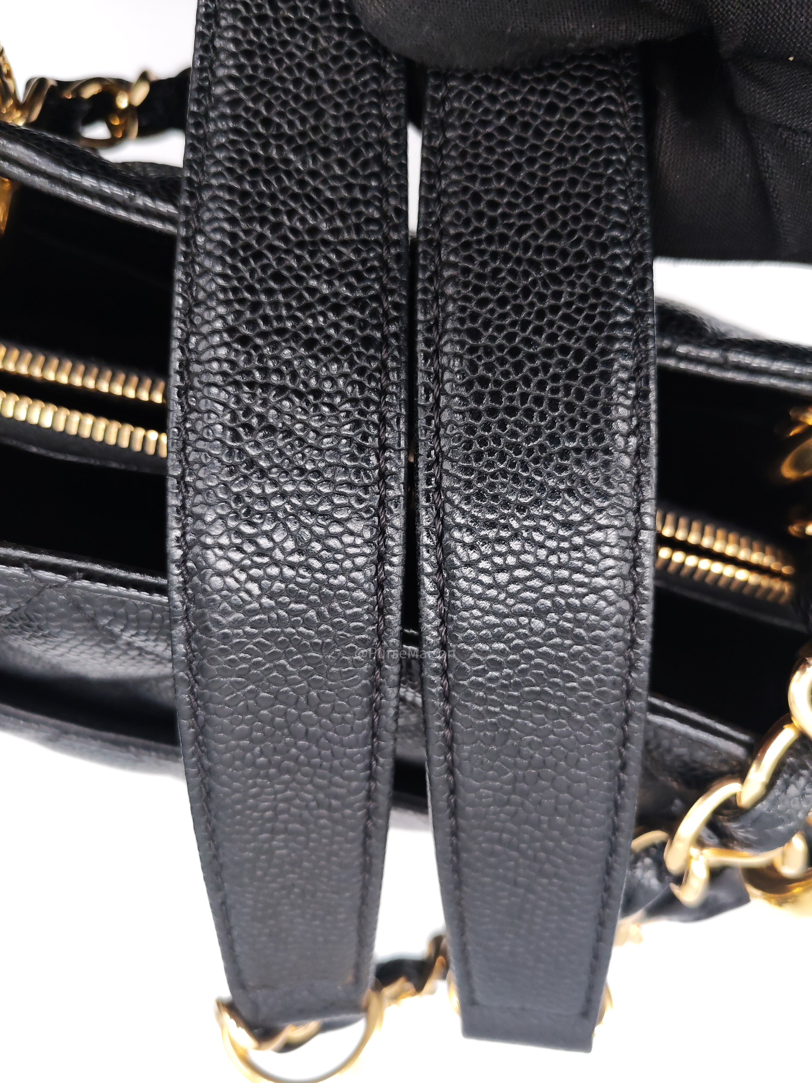 Chanel Grand Shopping Tote Bag (GST) in Black Quilted Caviar Leather Gold Hardware (Series 15***52)