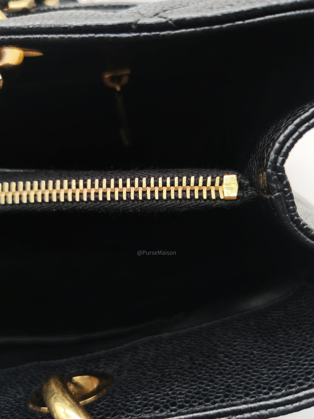 Chanel Grand Shopping Tote Bag (GST) in Black Quilted Caviar Leather Gold Hardware (Series 15***52)