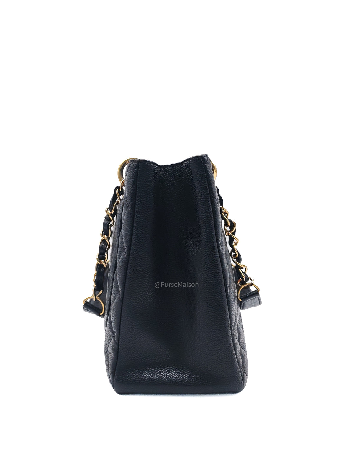 Chanel Grand Shopping Tote Bag (GST) in Black Quilted Caviar Leather Gold Hardware (Series 15***52)