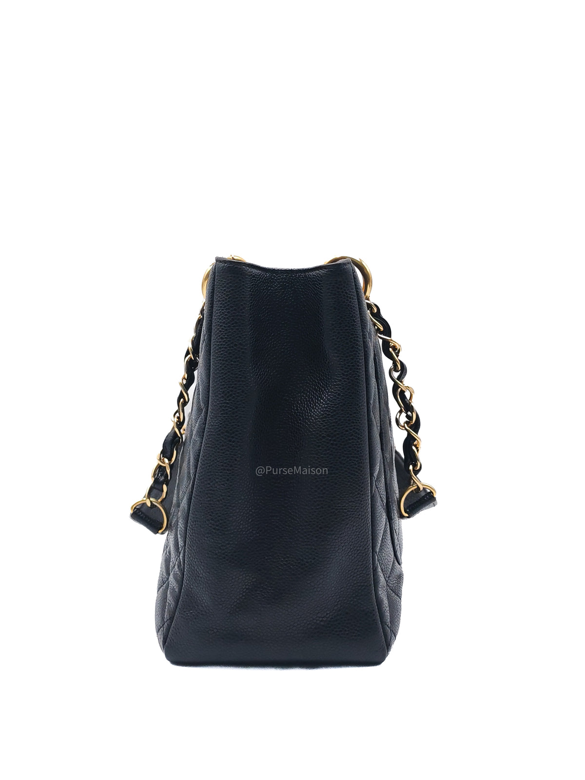 Chanel Grand Shopping Tote Bag (GST) in Black Quilted Caviar Leather Gold Hardware (Series 15***52)