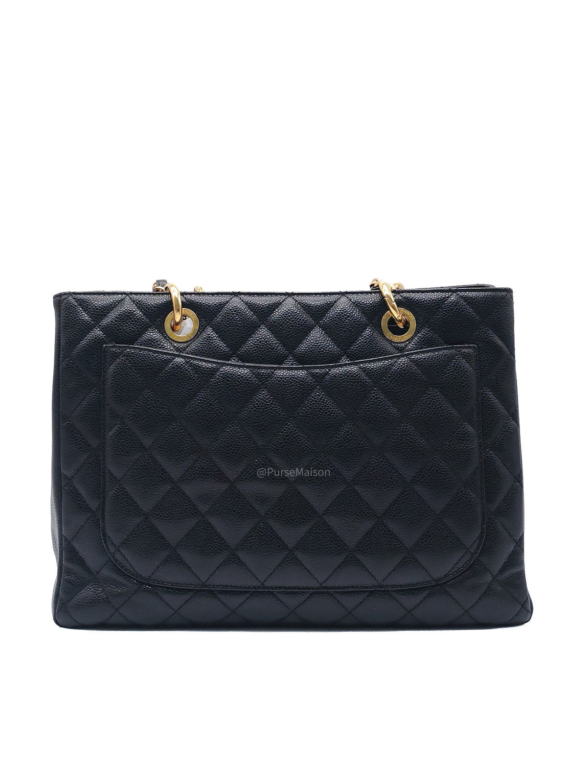 Chanel Grand Shopping Tote Bag (GST) in Black Quilted Caviar Leather Gold Hardware (Series 15***52)