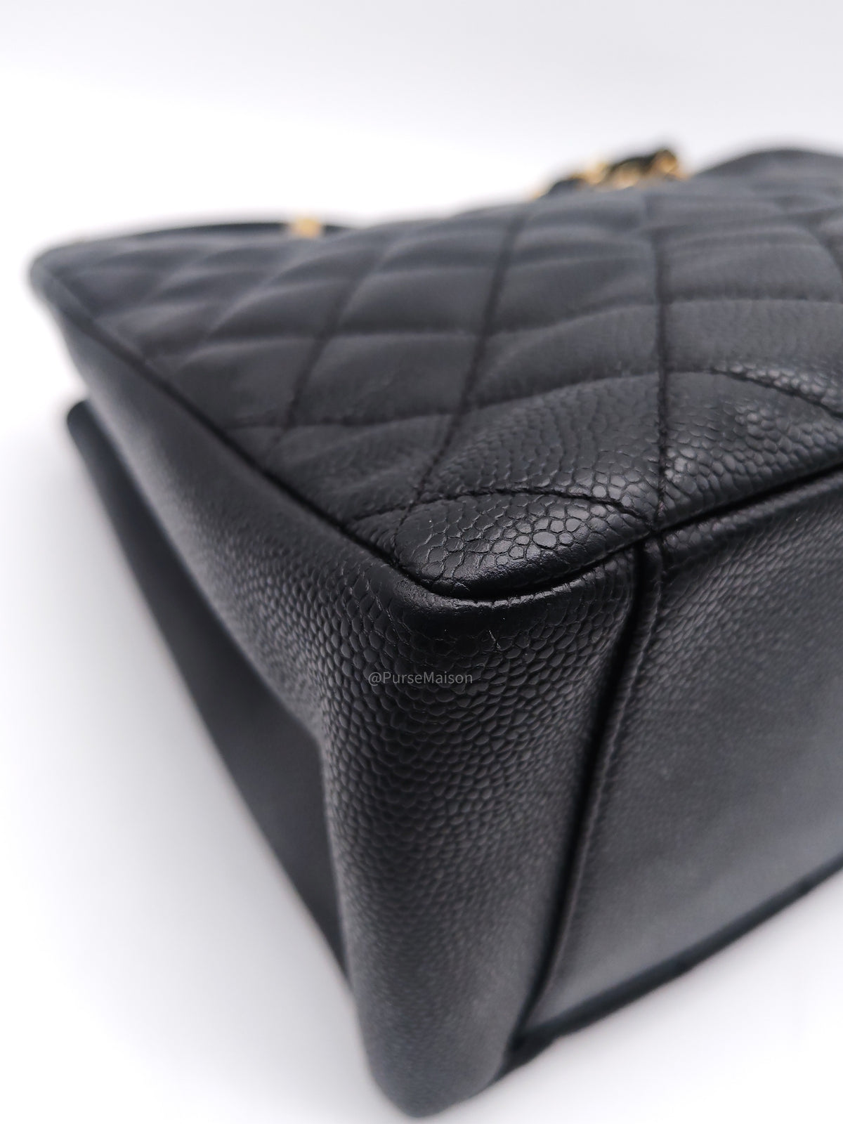 Chanel Grand Shopping Tote Bag (GST) in Black Quilted Caviar Leather Gold Hardware (Series 15***52)