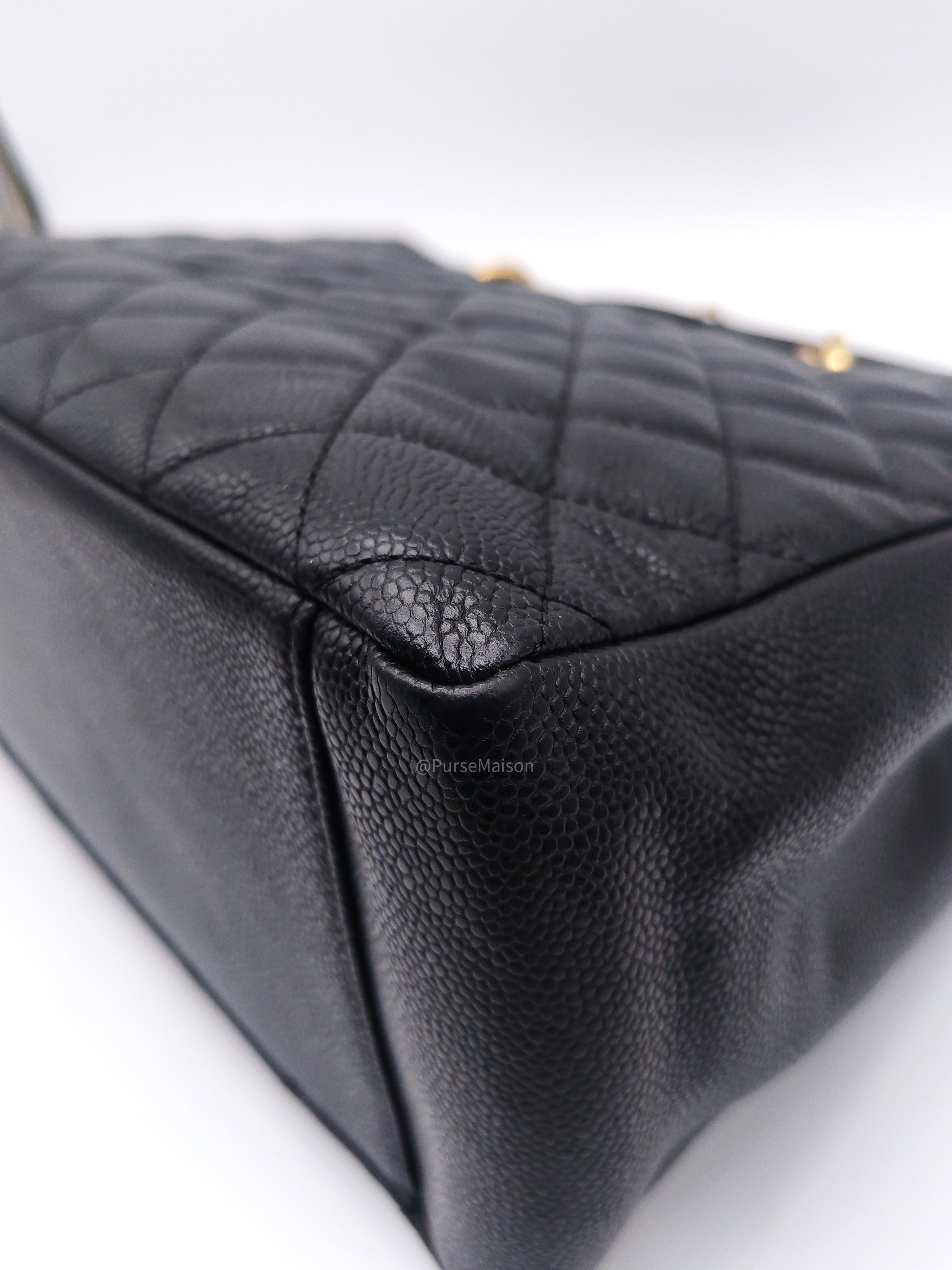 Chanel Grand Shopping Tote Bag (GST) in Black Quilted Caviar Leather Gold Hardware (Series 15***52)