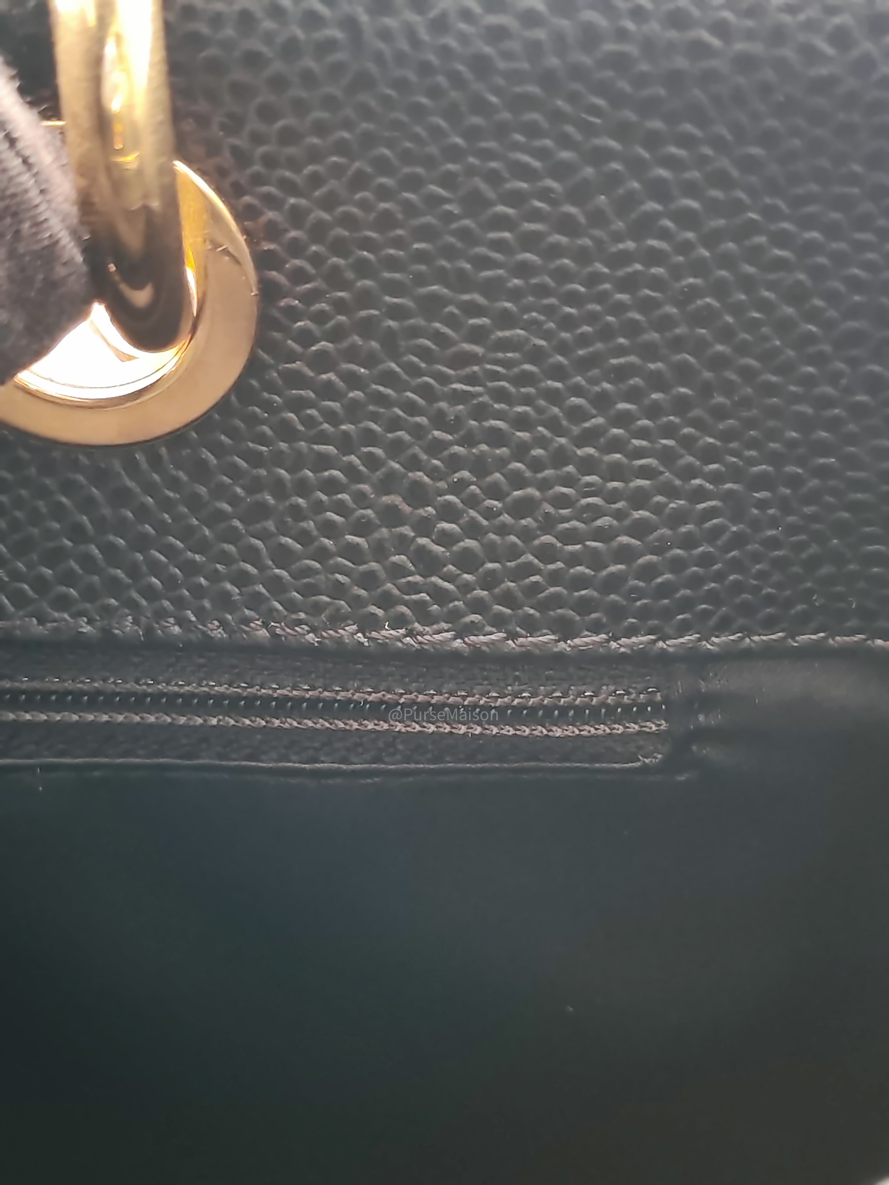 Chanel Grand Shopping Tote Bag (GST) in Black Quilted Caviar Leather and Gold Hardware Series 17