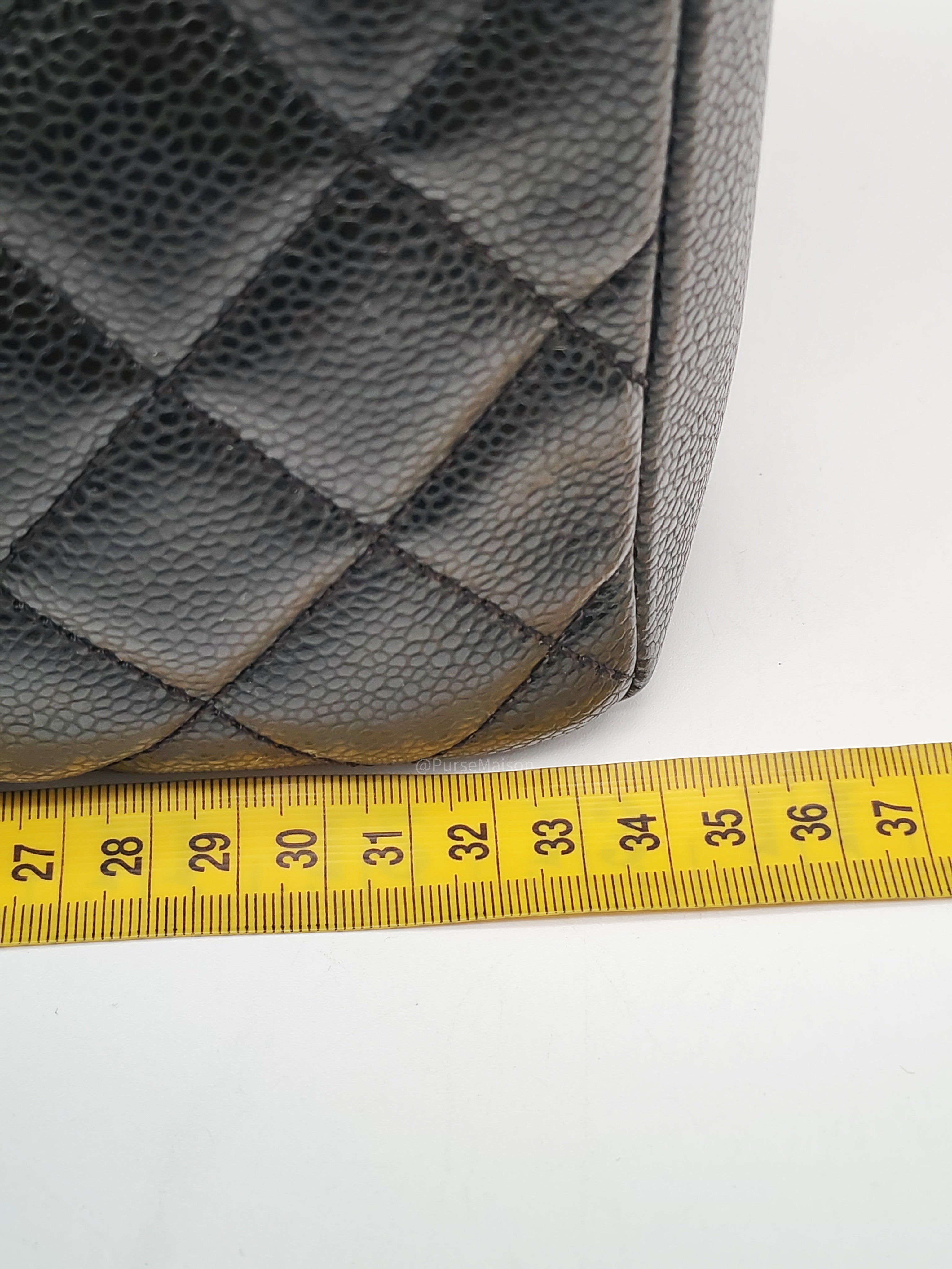 Chanel Grand Shopping Tote Bag (GST) in Black Quilted Caviar Leather and Gold Hardware Series 17