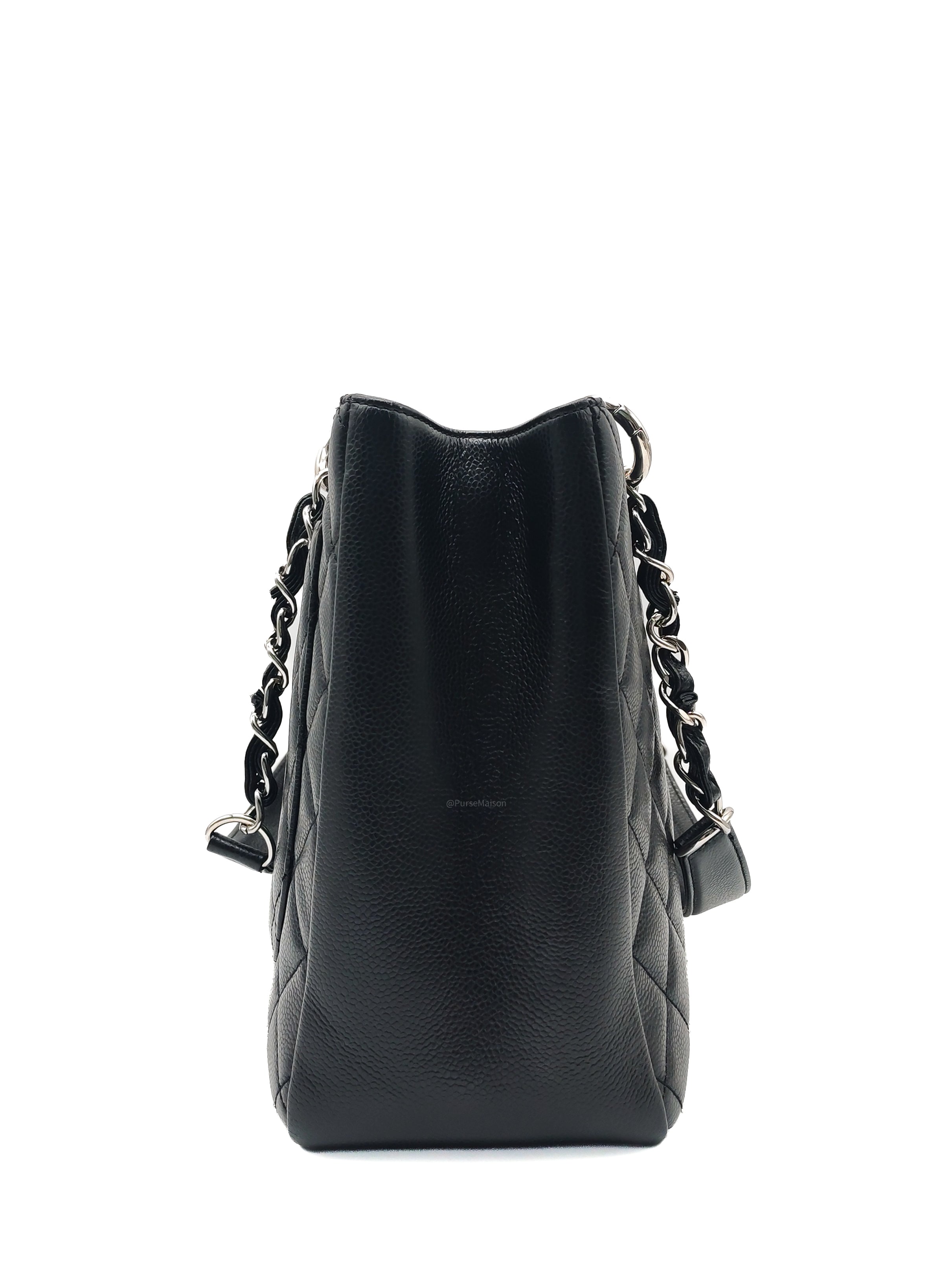 Chanel Grand Shopping Tote Bag (GST) in Black Caviar Leather Silver Hardware (Series 19****45)