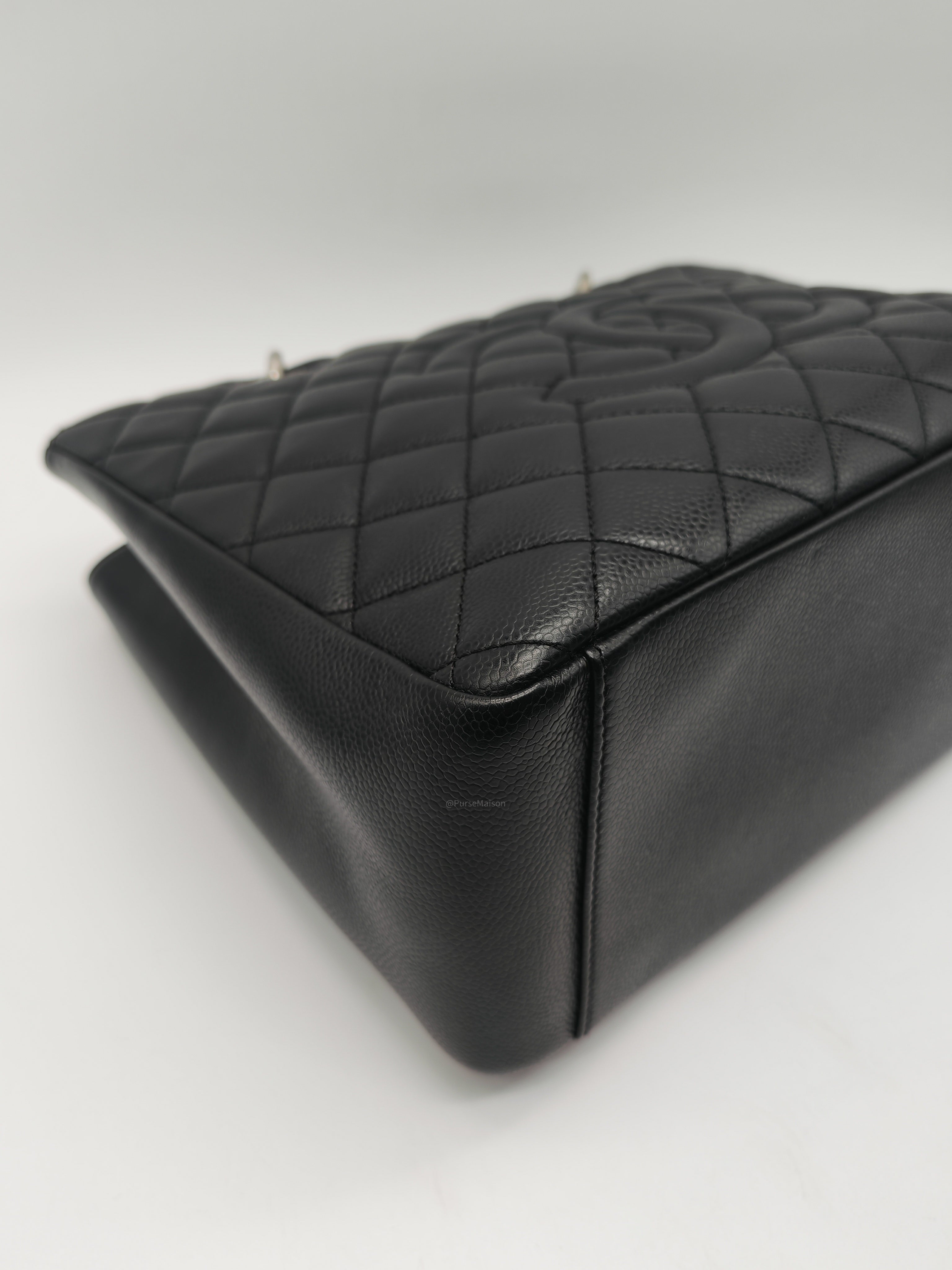 Chanel Grand Shopping Tote Bag (GST) in Black Caviar Leather Silver Hardware (Series 19****45)