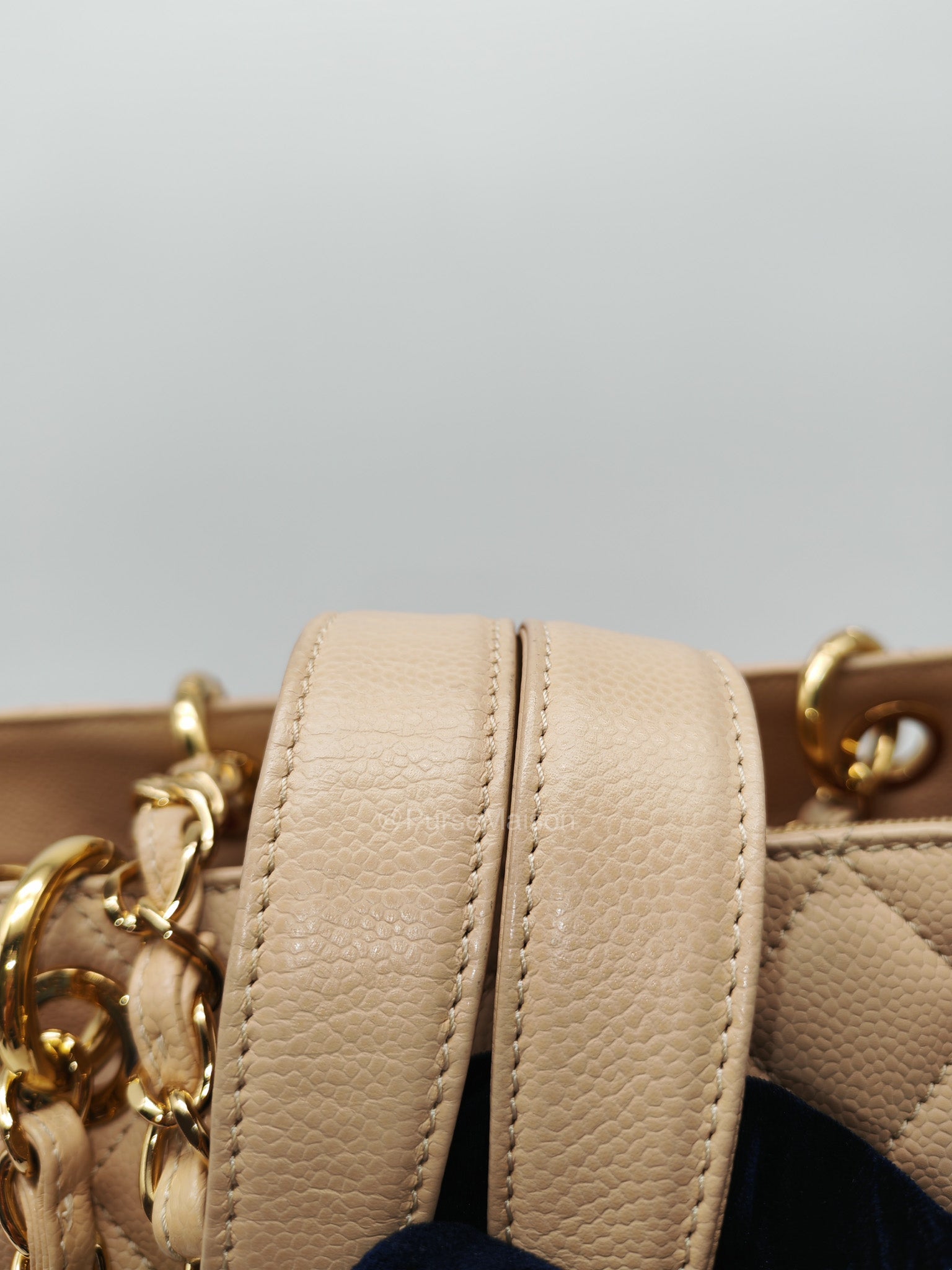 Chanel Grand Shopping Tote in Beige Quilted Caviar Leather and Gold Hardware Series 16