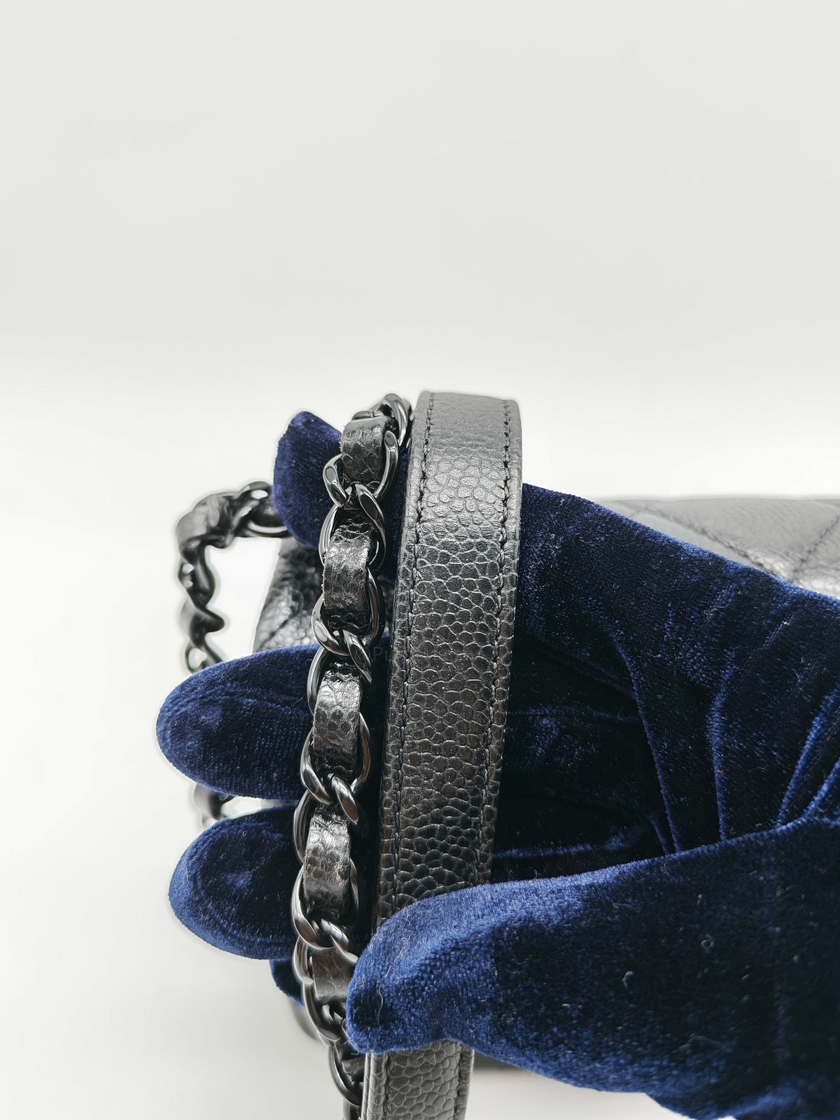 Chanel Incognito Mini Square Flap Bag in Black Caviar Leather and So Black Hardware Series 29