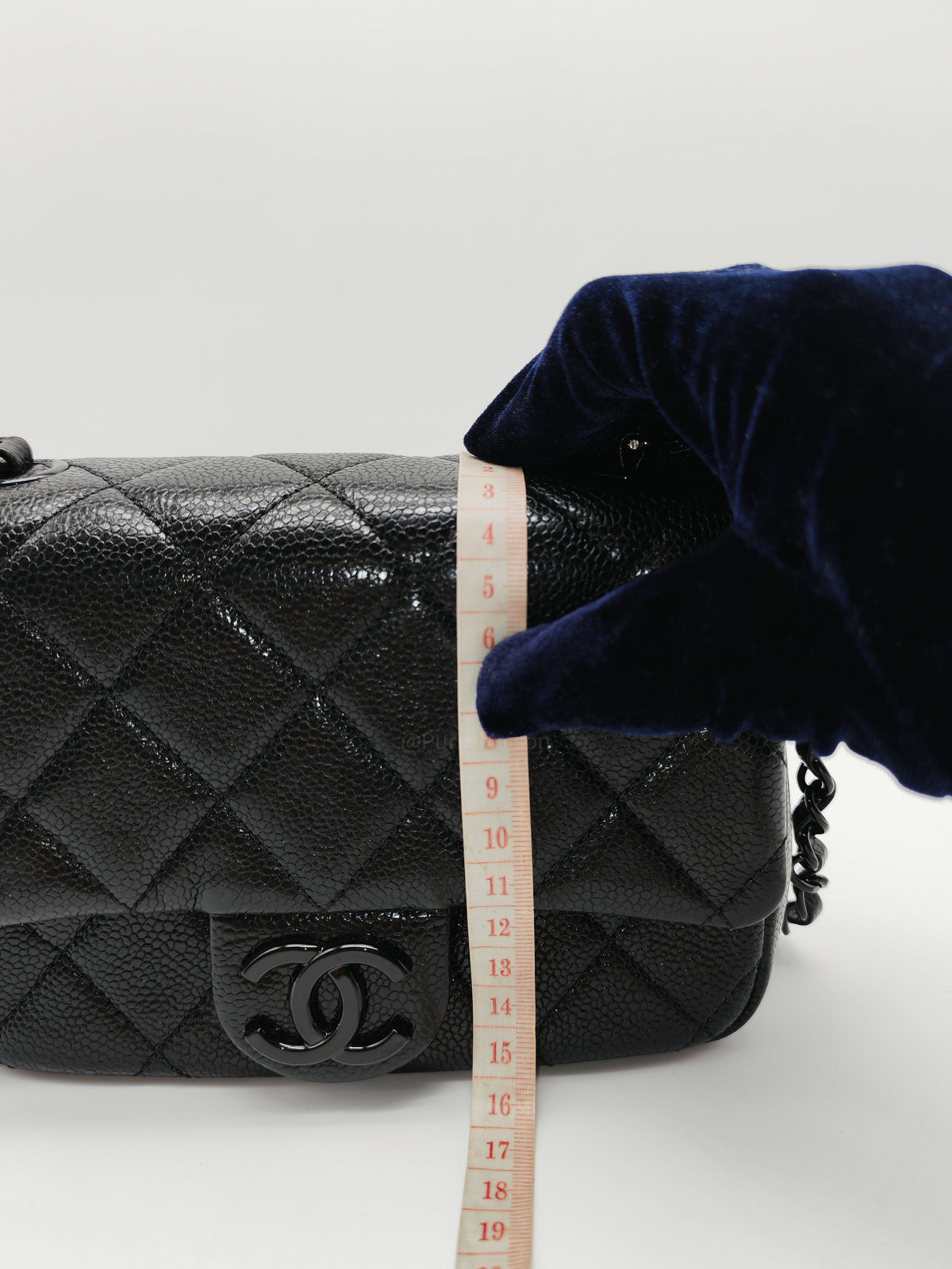 Chanel Incognito Mini Square Flap Bag in Black Caviar Leather and So Black Hardware Series 29