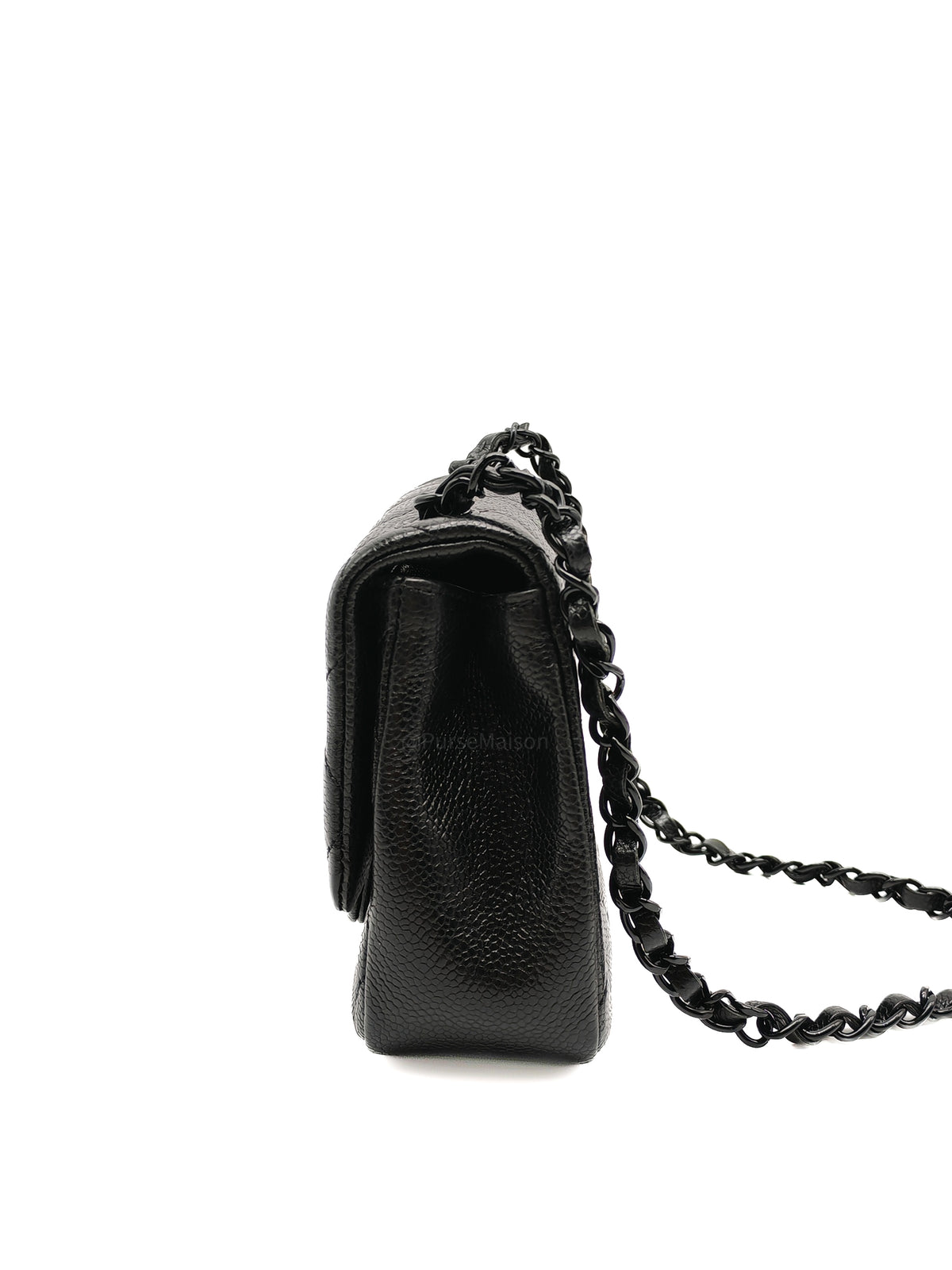 Chanel Incognito Mini Square Flap Bag in Black Caviar Leather and So Black Hardware Series 29