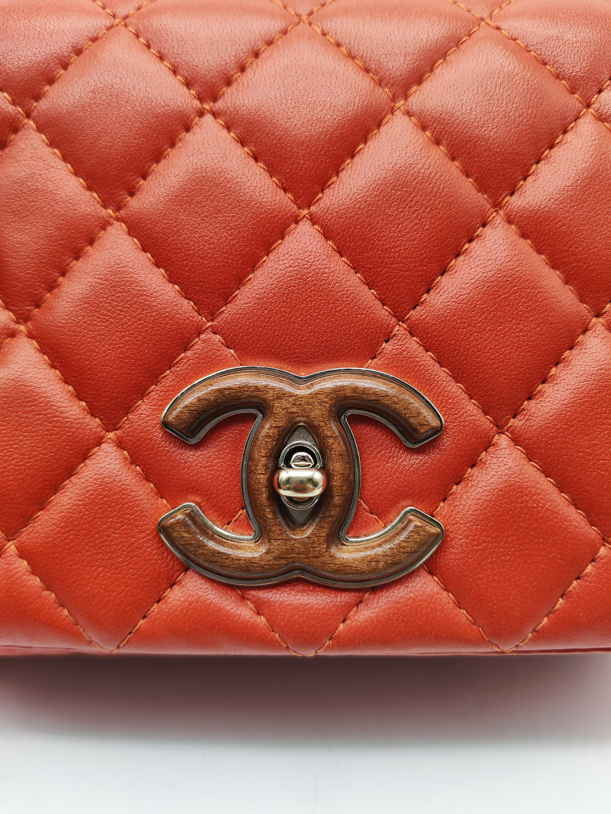 Chanel Knock on Wood Mini in Red Quilted Lambskin Leather and Light Gold Hardware Series 26
