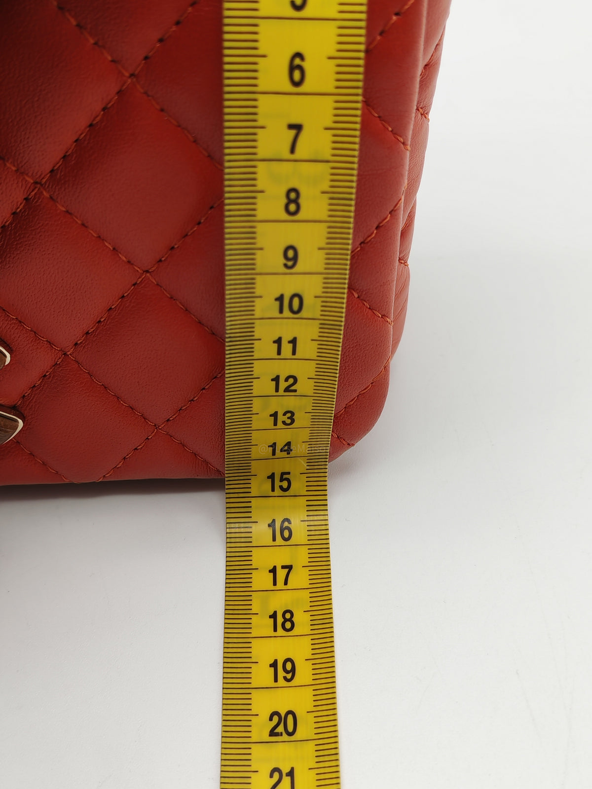 Chanel Knock on Wood Mini in Red Quilted Lambskin Leather and Light Gold Hardware Series 26