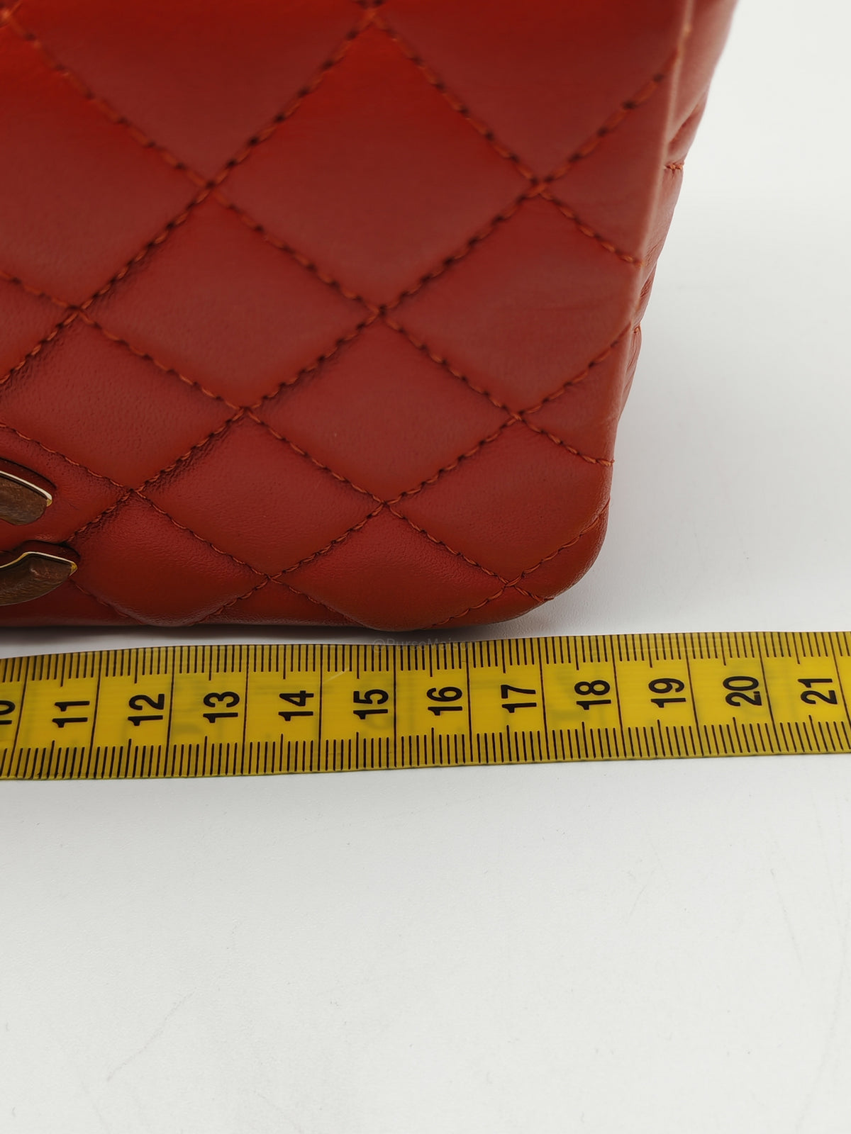 Chanel Knock on Wood Mini in Red Quilted Lambskin Leather and Light Gold Hardware Series 26