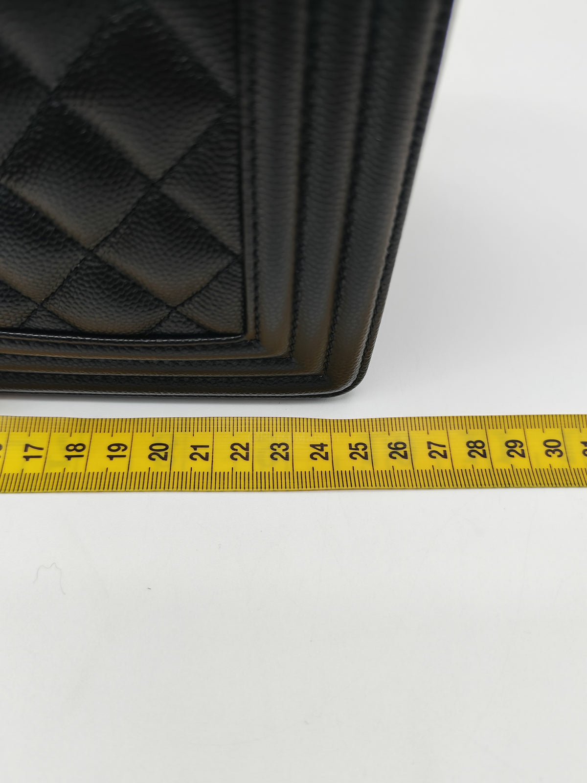 Chanel Boy Old Medium in Black Caviar Leather and Aged Gold Hardware Microchip (A9****U6)