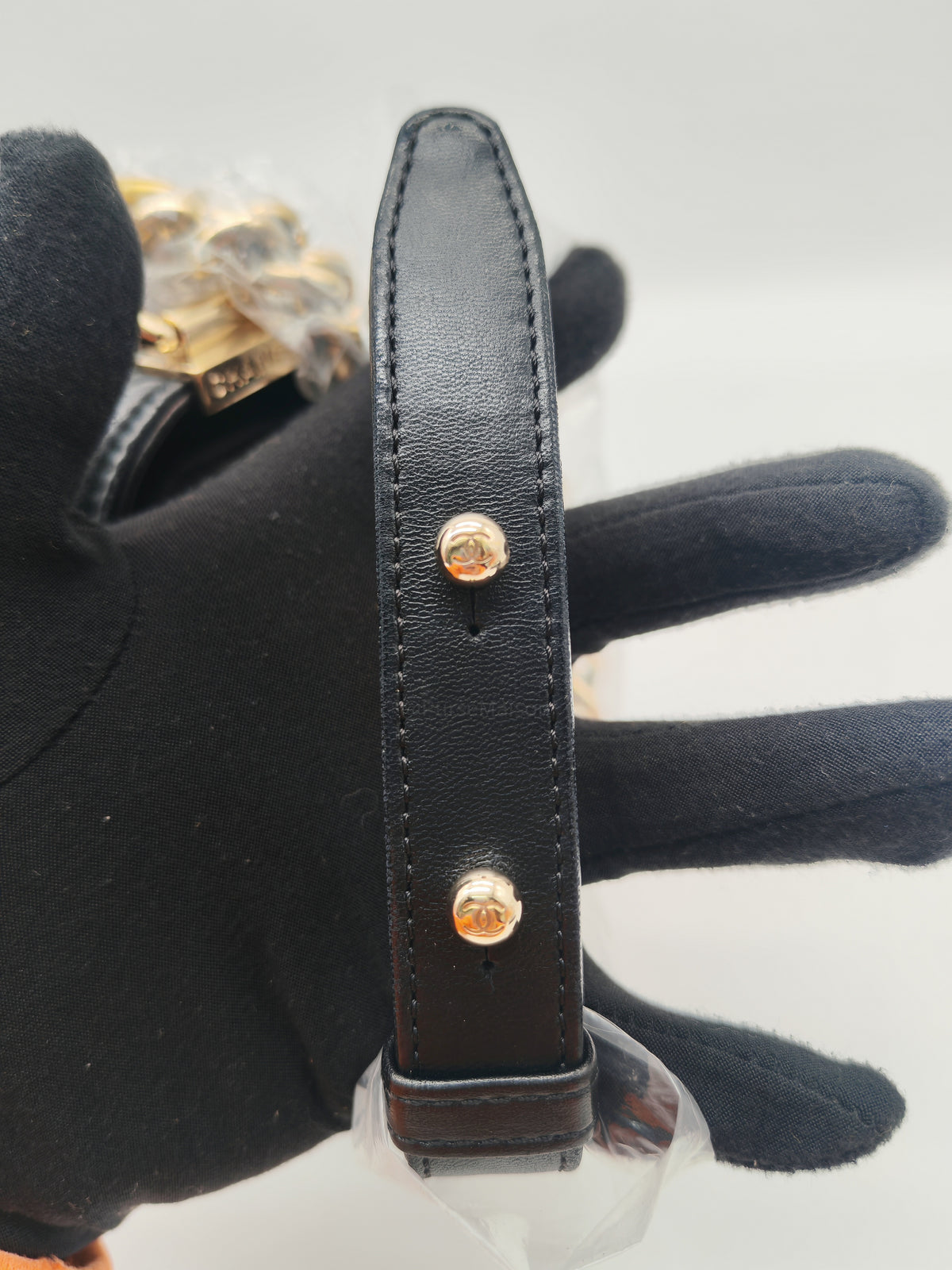 Chanel Boy New Medium in Black Lambskin Leather and Light Gold Hardware Series 22