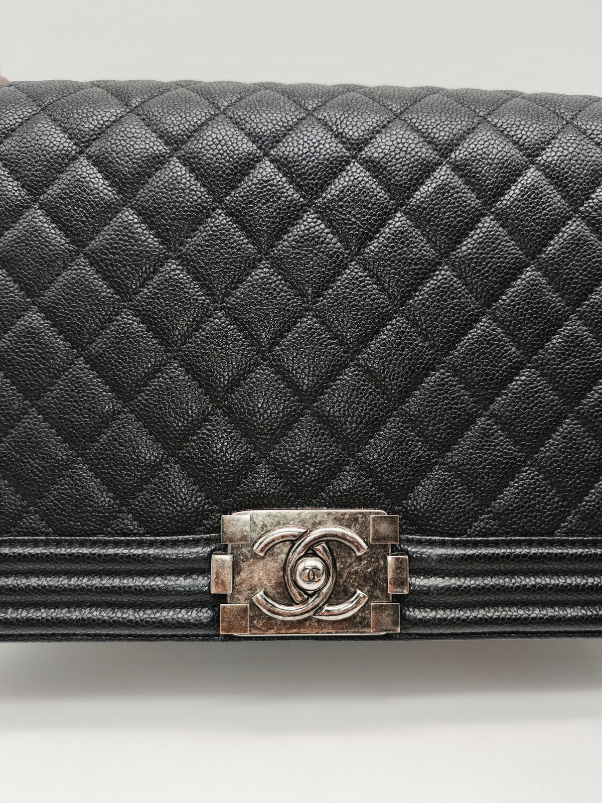 Chanel Boy New Medium in Black Caviar Leather and Ruthenium Hardware Series 23