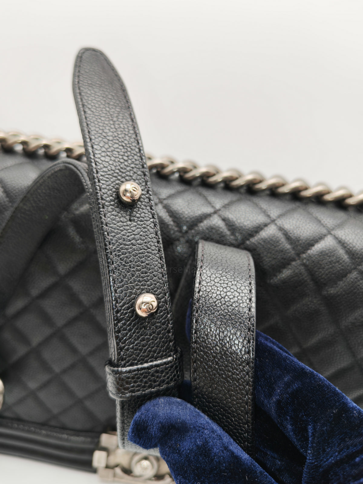 Chanel Boy New Medium in Black Caviar Leather and Ruthenium Hardware Series 23