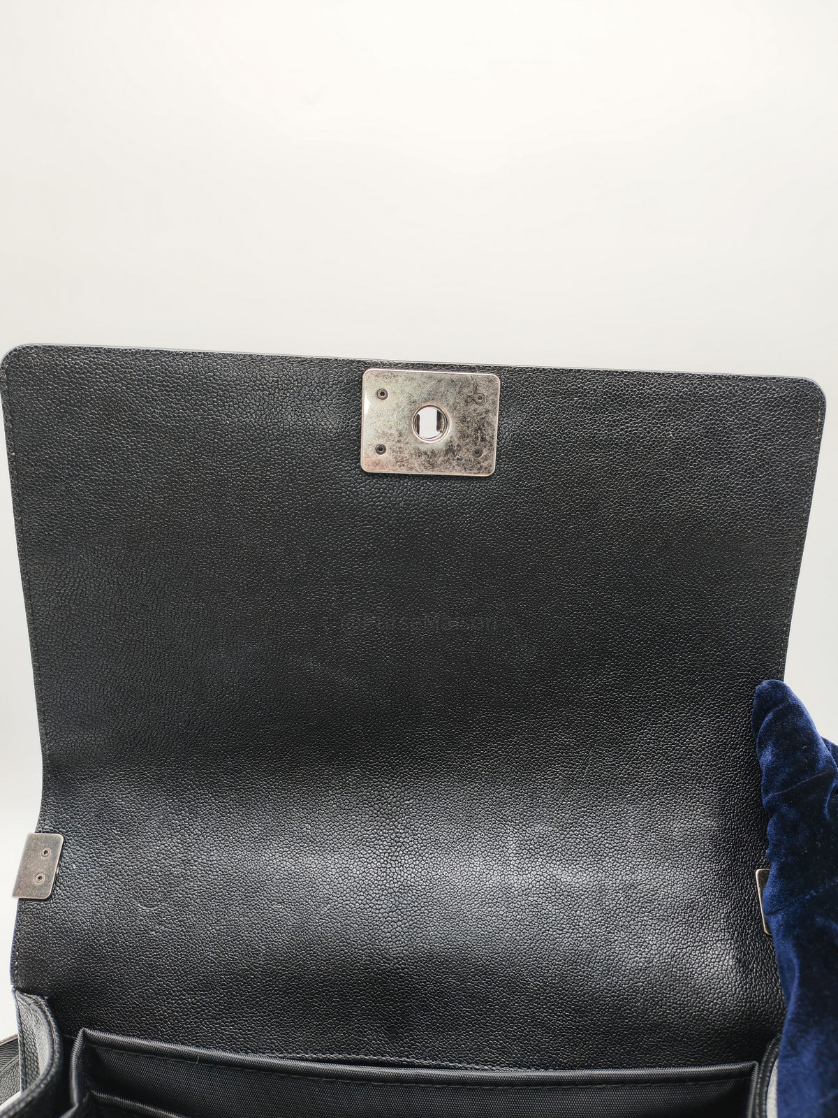 Chanel Boy New Medium in Black Caviar Leather and Ruthenium Hardware Series 23
