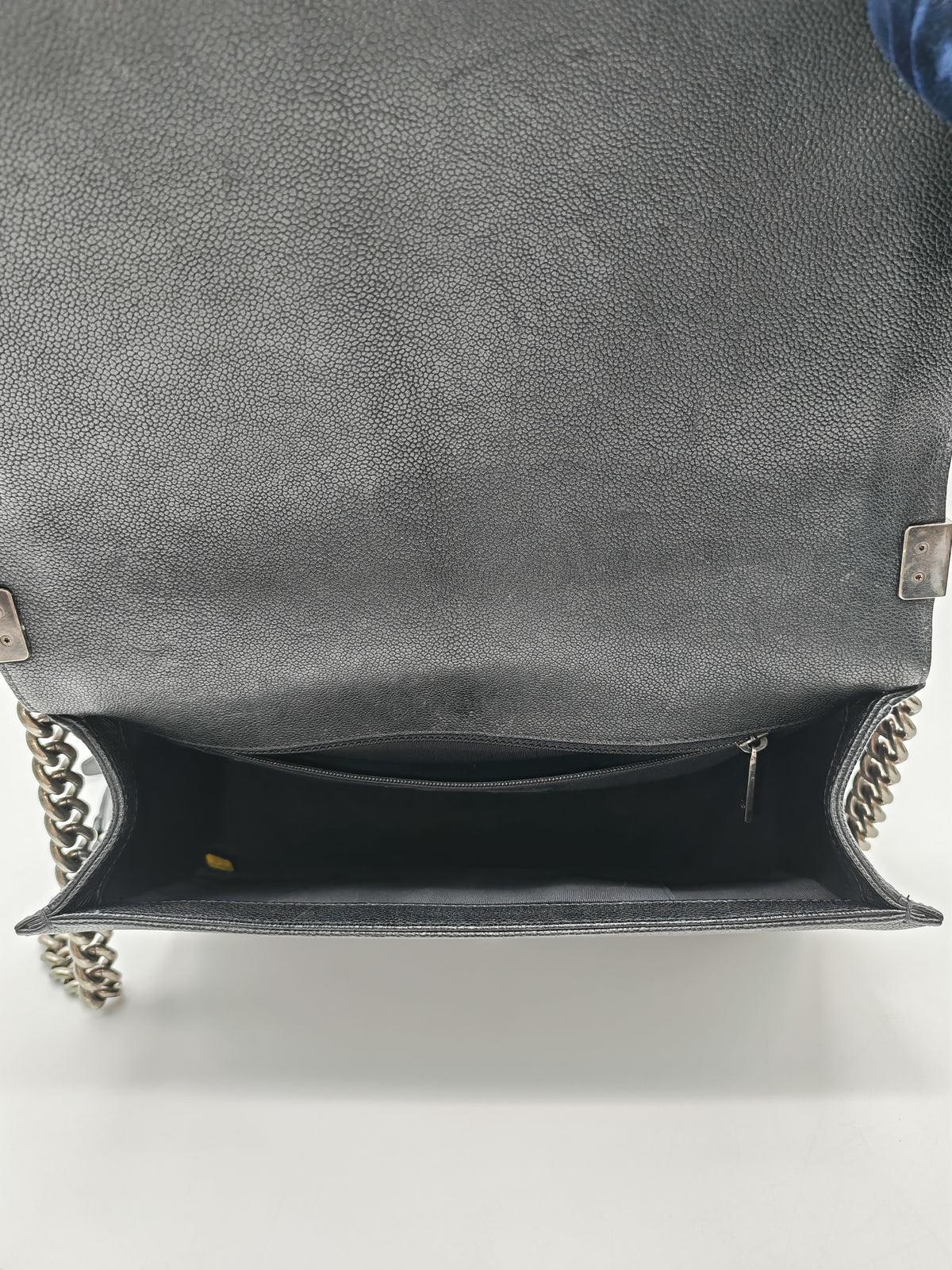 Chanel Boy New Medium in Black Caviar Leather and Ruthenium Hardware Series 23