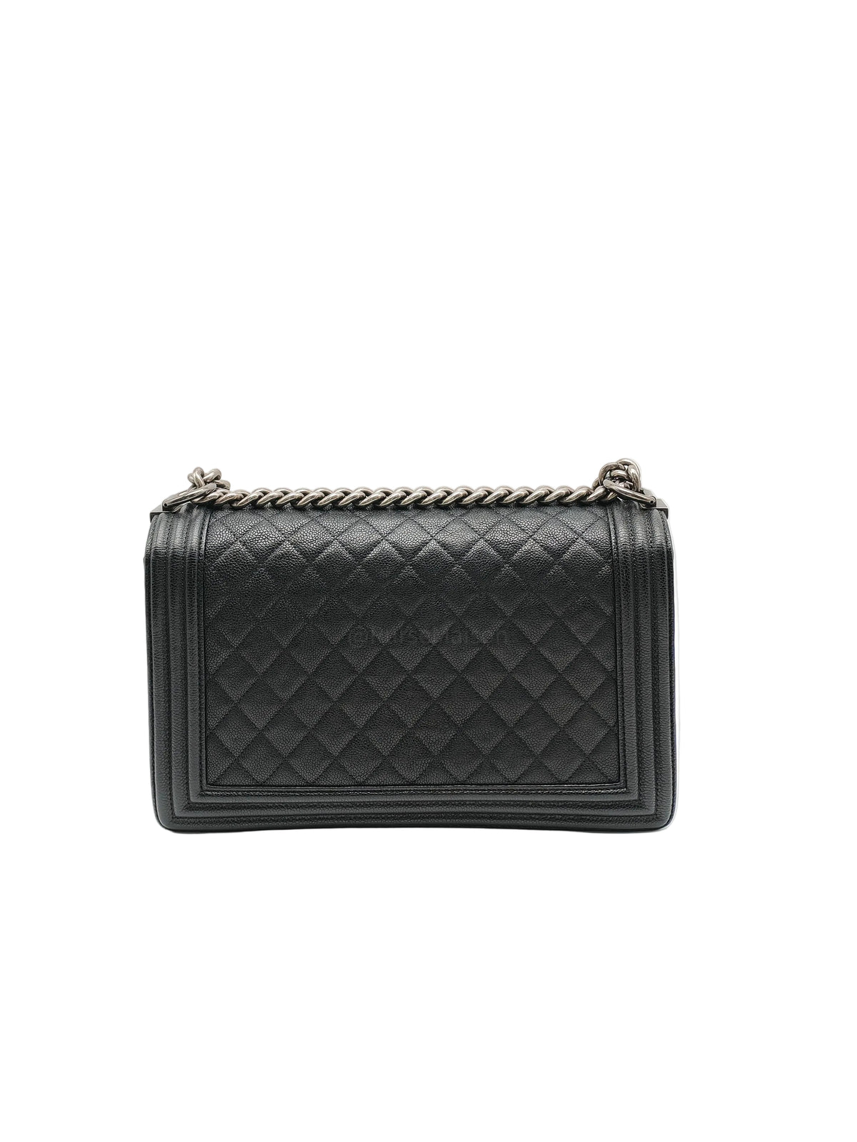 Chanel Boy New Medium in Black Caviar Leather and Ruthenium Hardware Series 23