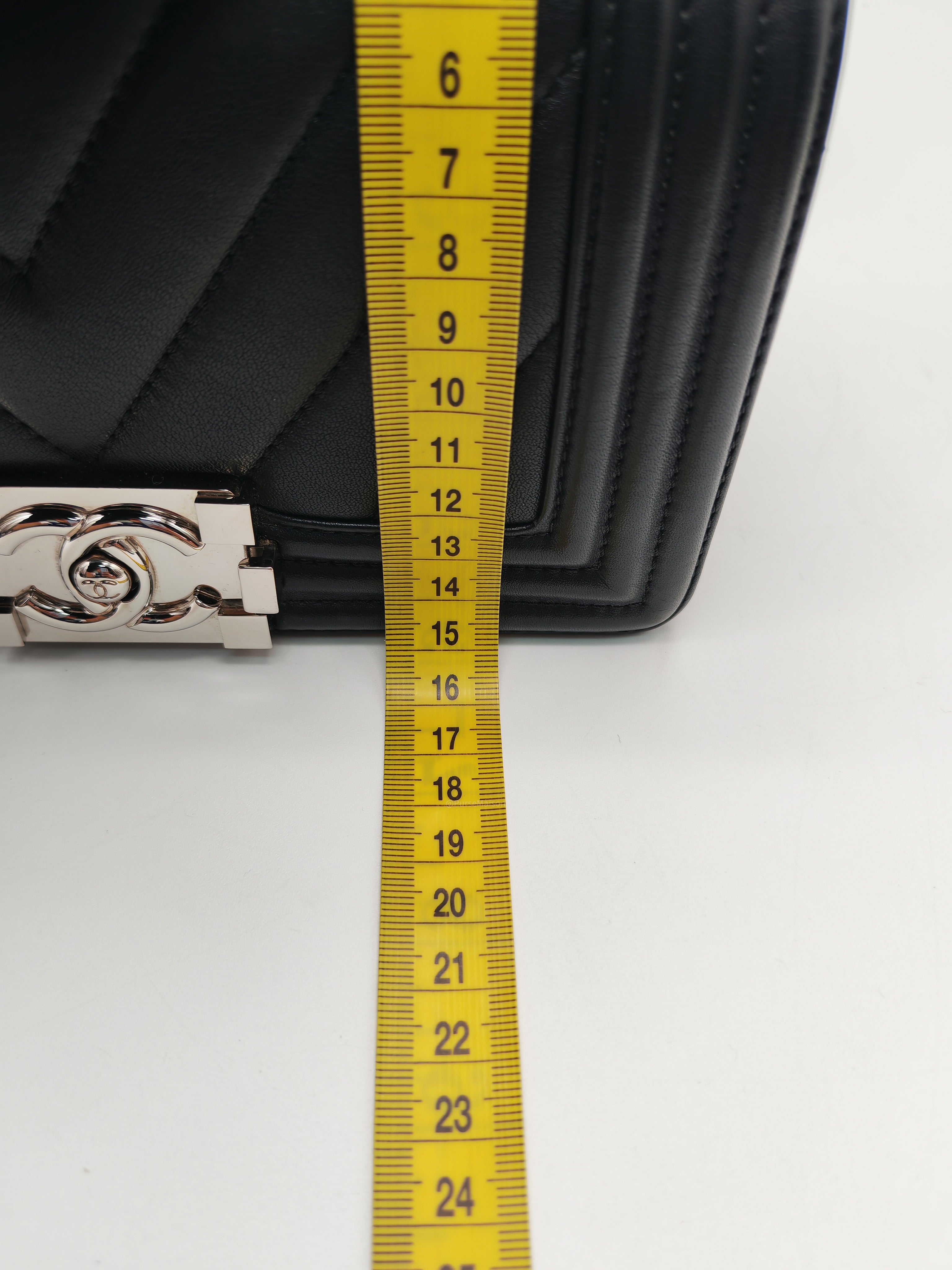 Chanel Le Boy Small in Black Chevron Lambskin Leather and Silver Hardware Series 22