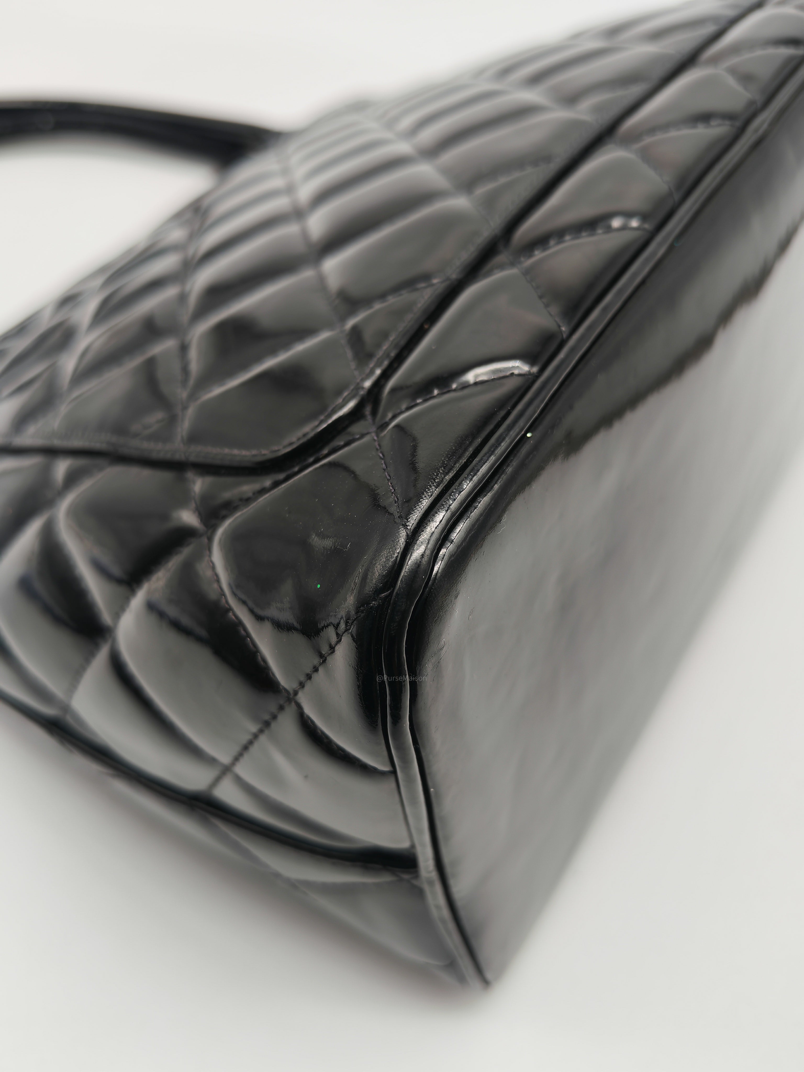 Chanel Medallion Tote Bag in Black Quilted Patent Leather Series 6