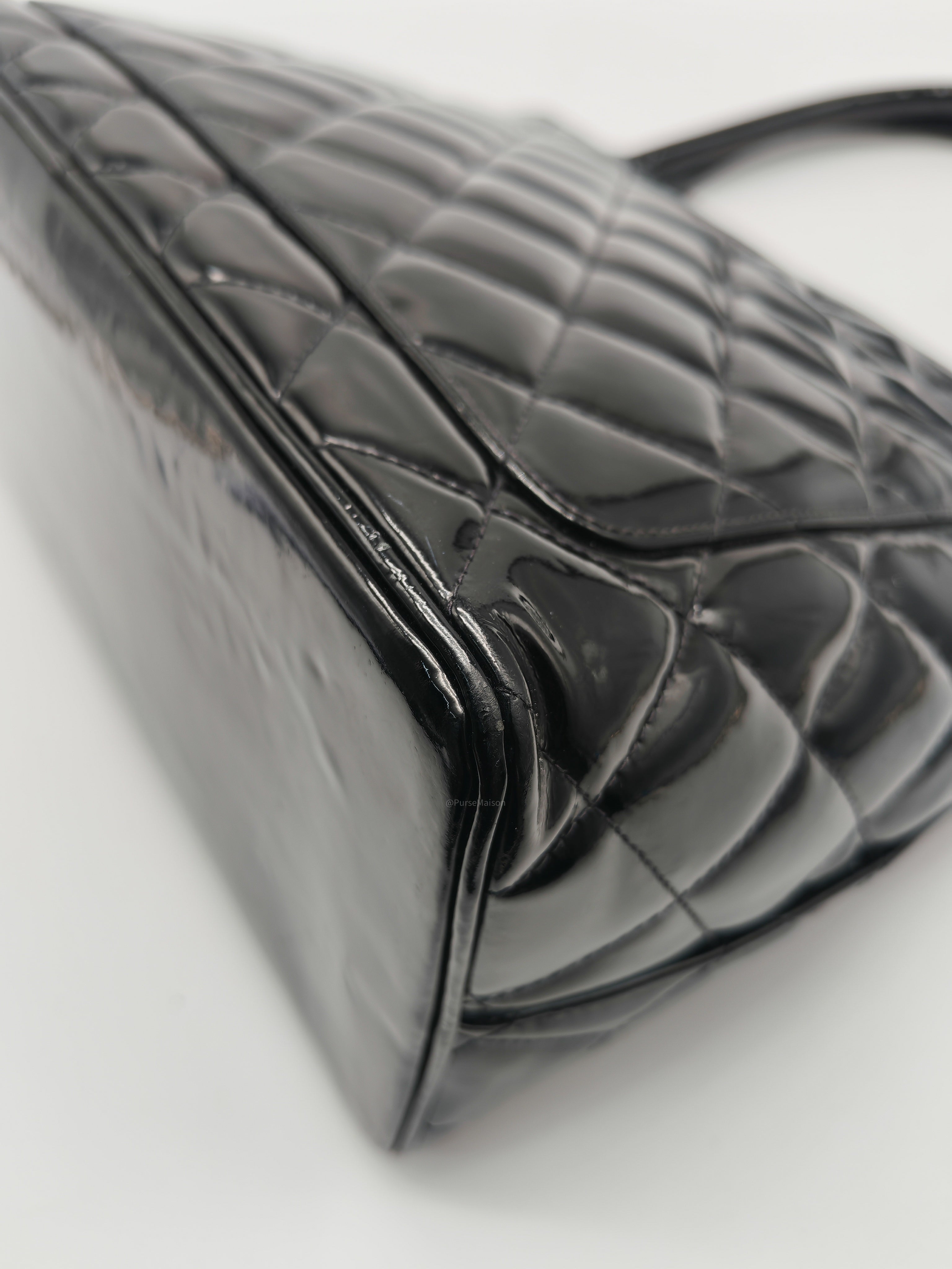 Chanel Medallion Tote Bag in Black Quilted Patent Leather Series 6