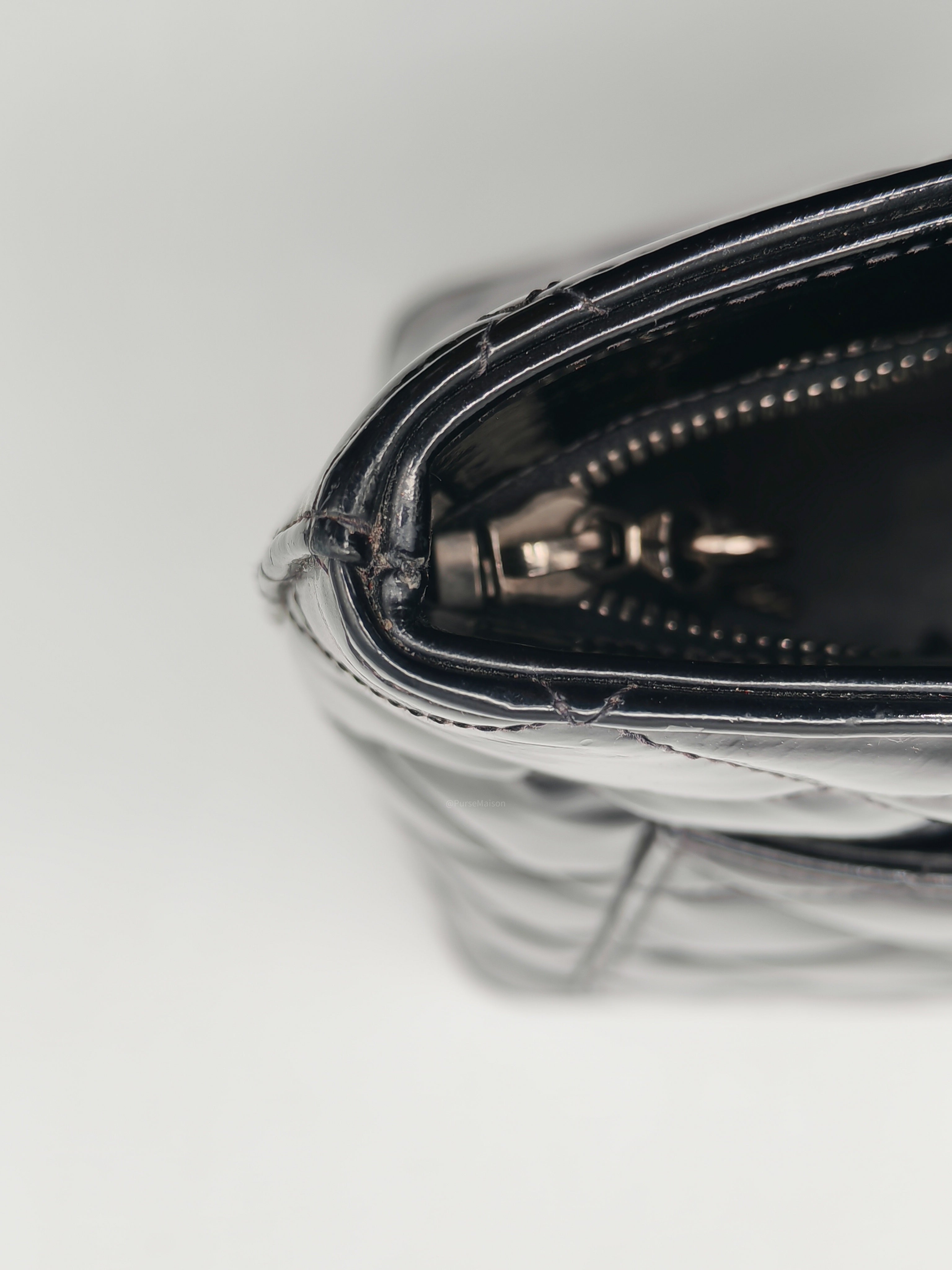Chanel Medallion Tote Bag in Black Quilted Patent Leather Series 6