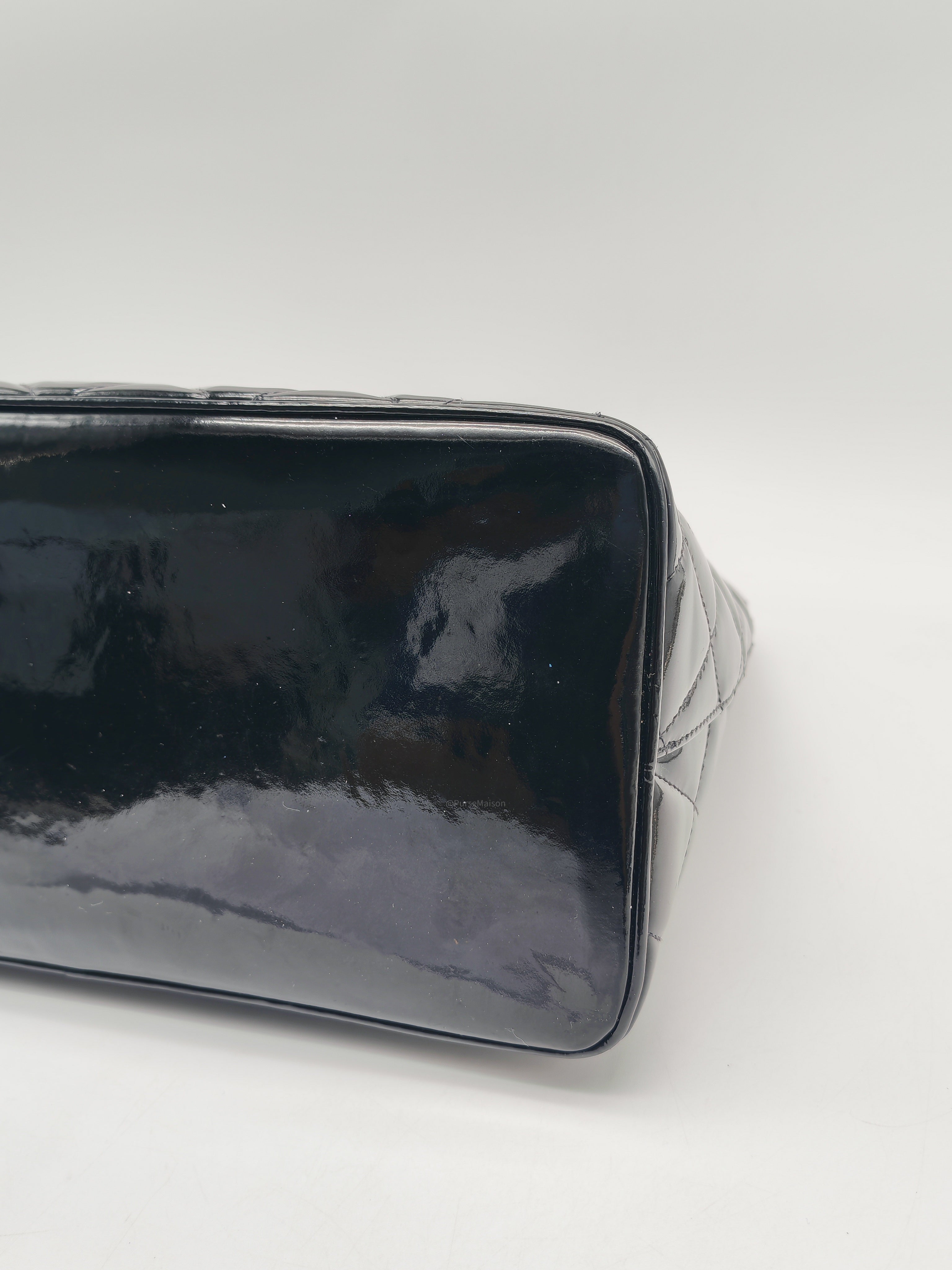 Chanel Medallion Tote Bag in Black Quilted Patent Leather Series 6