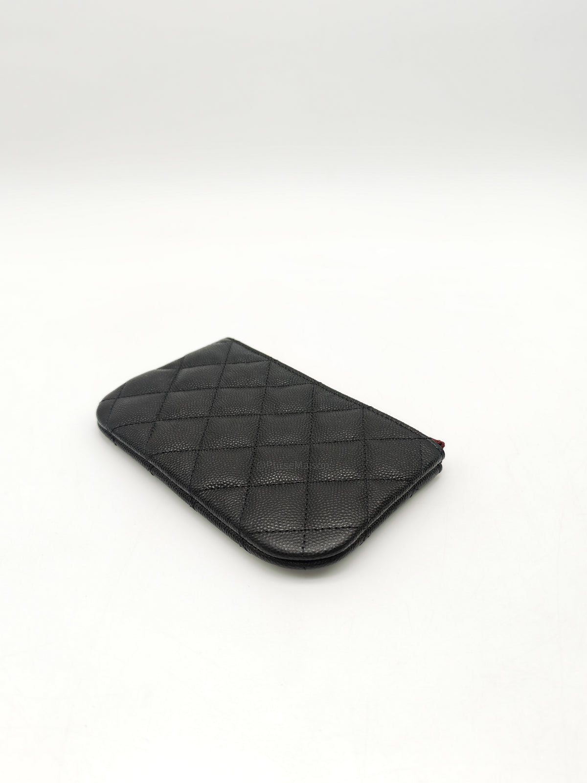 Chanel Mini O Case Purse in Black Caviar Leather Light Gold Hardware (Microchip)