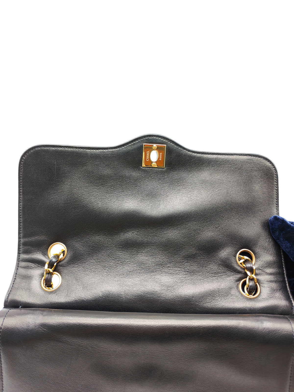 Chanel Paris Limited Edition Double Flap Bag Medium in Black Lambskin Leather Mix Hardware (Series 3)