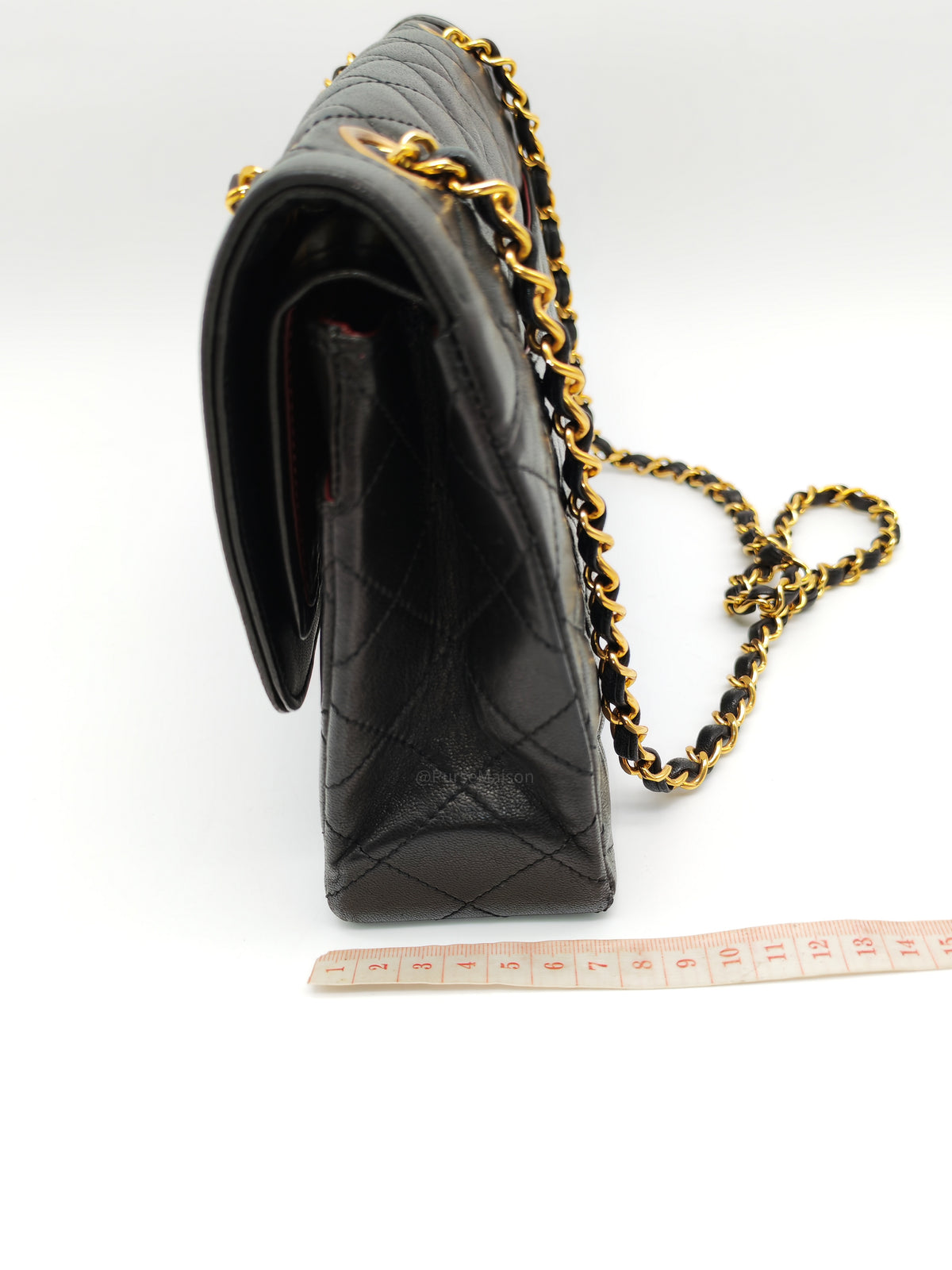 Chanel Paris Limited Edition Double Flap Bag Medium in Black Lambskin Leather Mix Hardware (Series 3)