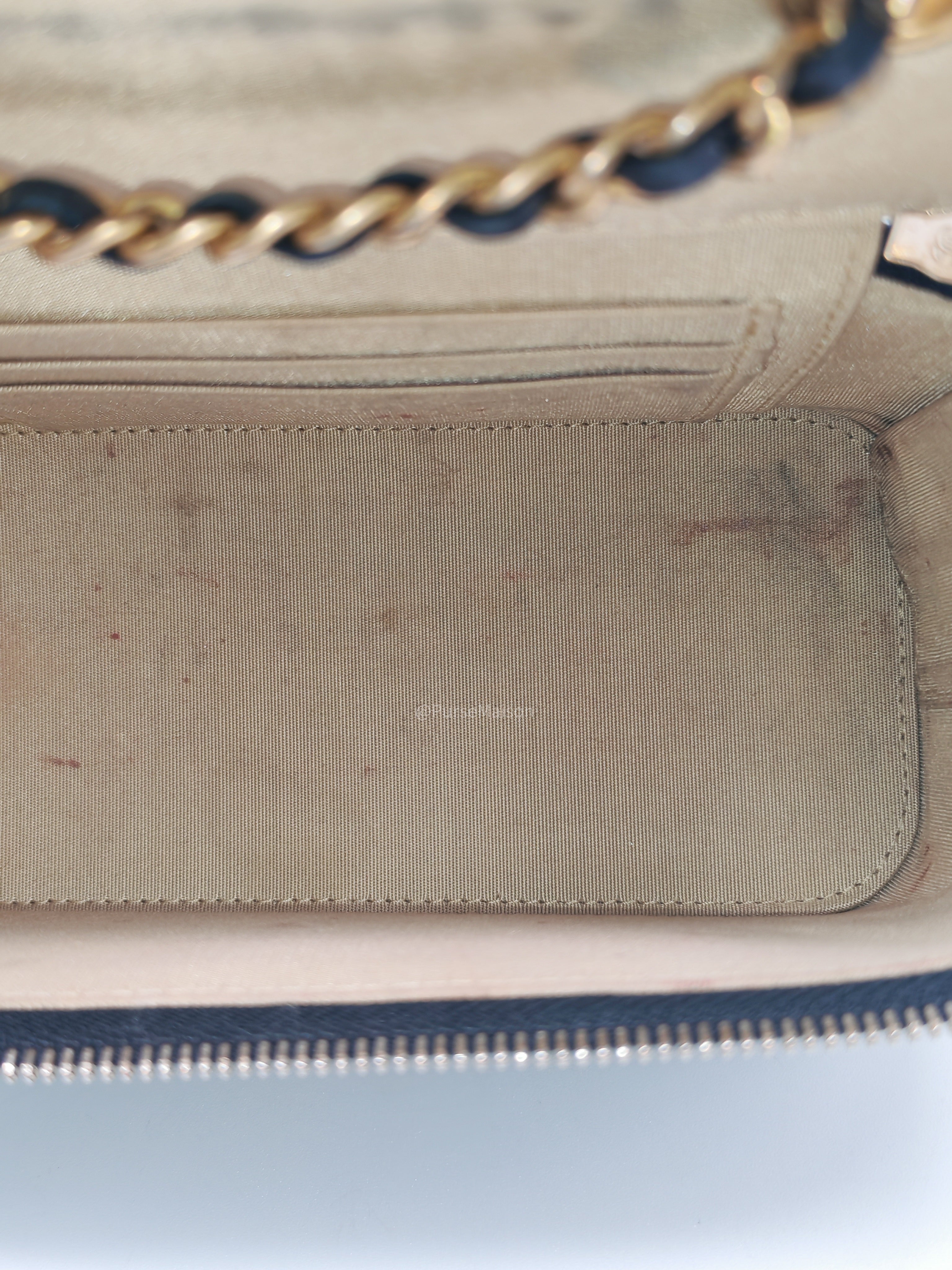 Chanel Pearl Crush Vanity Case Small in Navy Blue Lambskin Leather and Gold Hardware Series 31