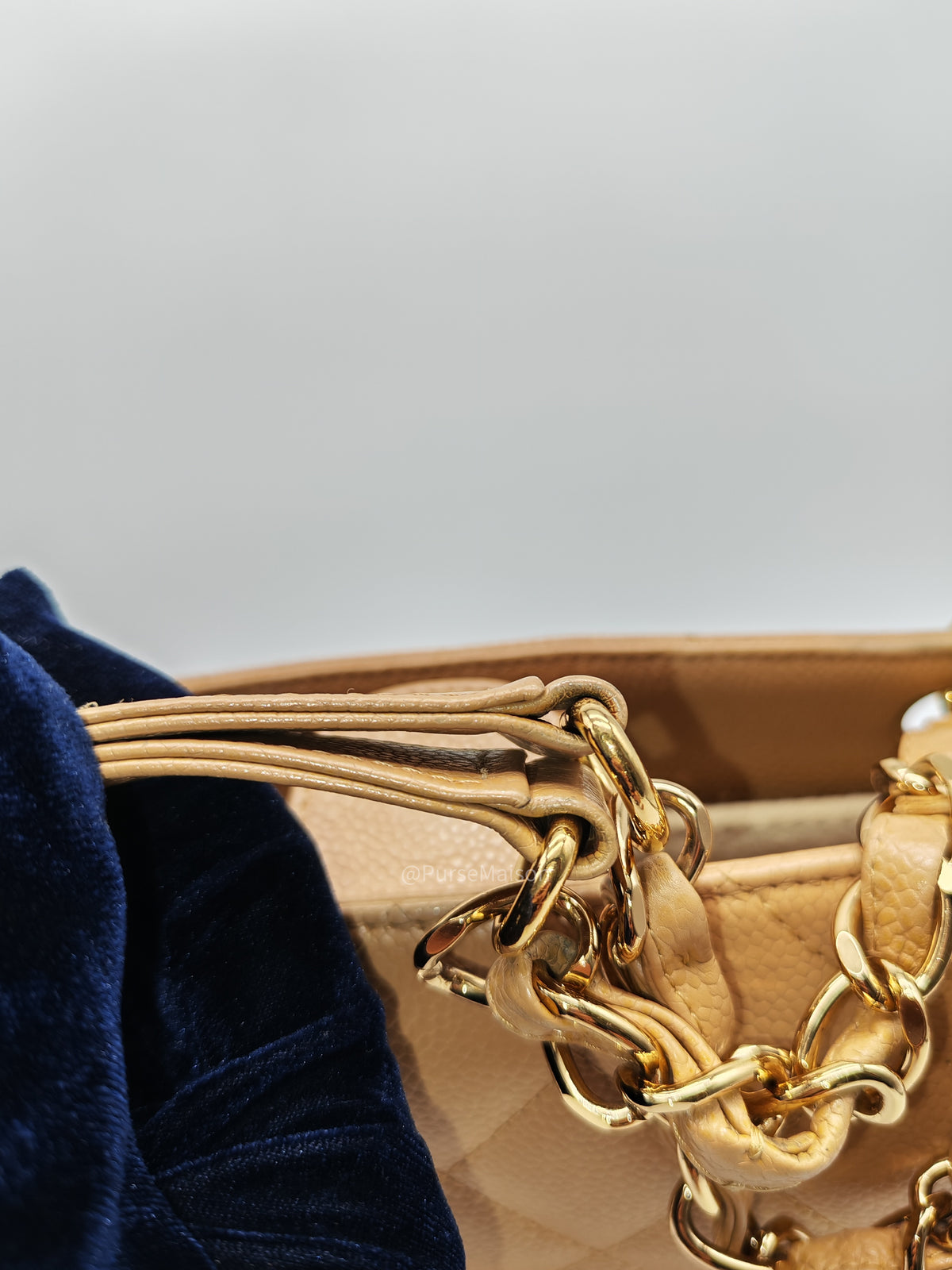 Chanel Petite Shopping Tote Bag (PST) in Dark Beige Caviar Leather Gold Hardware (Series 8) | Purse Maison Luxury Bags Shop