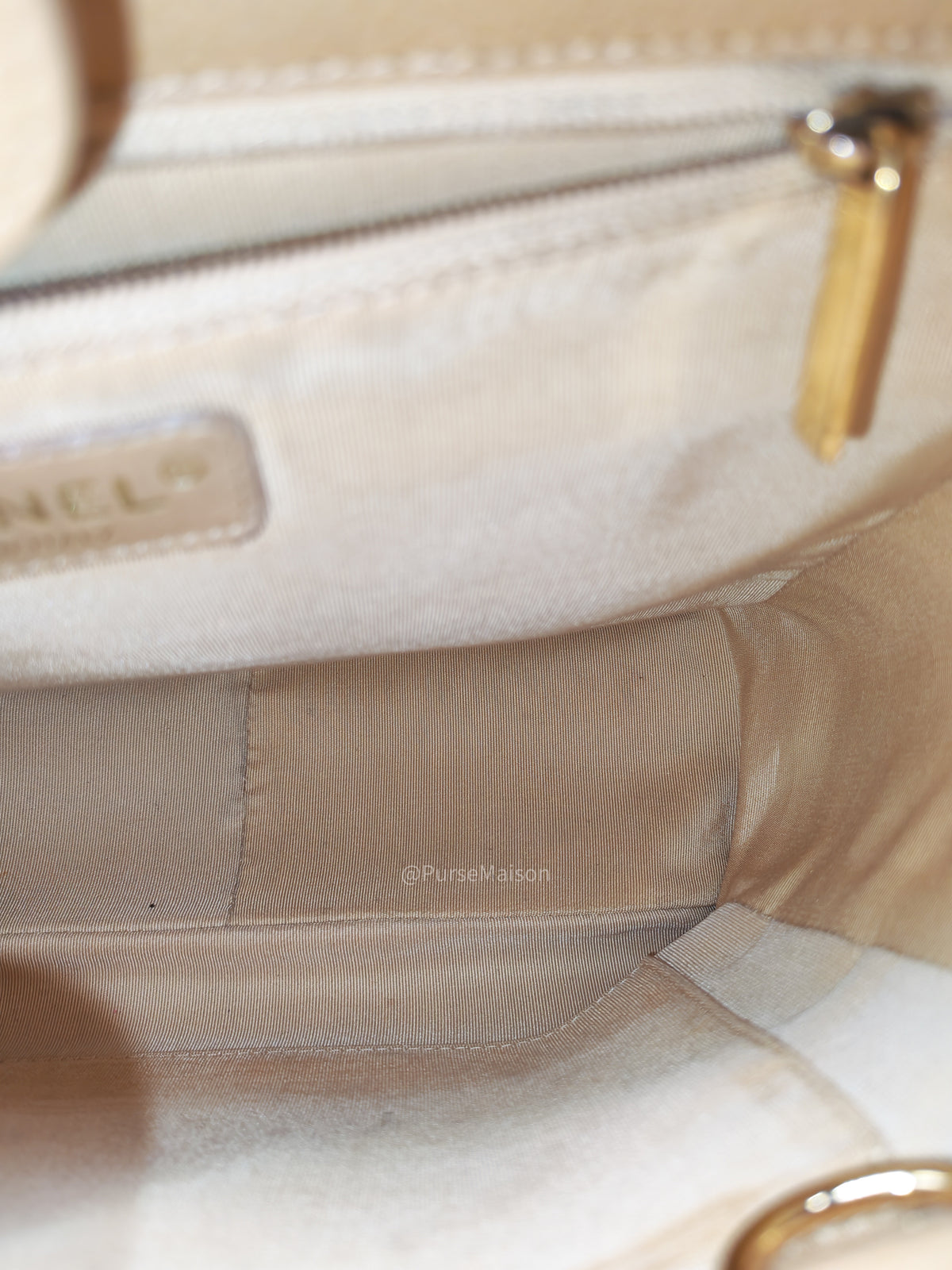 Chanel Petite Shopping Tote Bag (PST) in Dark Beige Caviar Leather Gold Hardware (Series 8) | Purse Maison Luxury Bags Shop