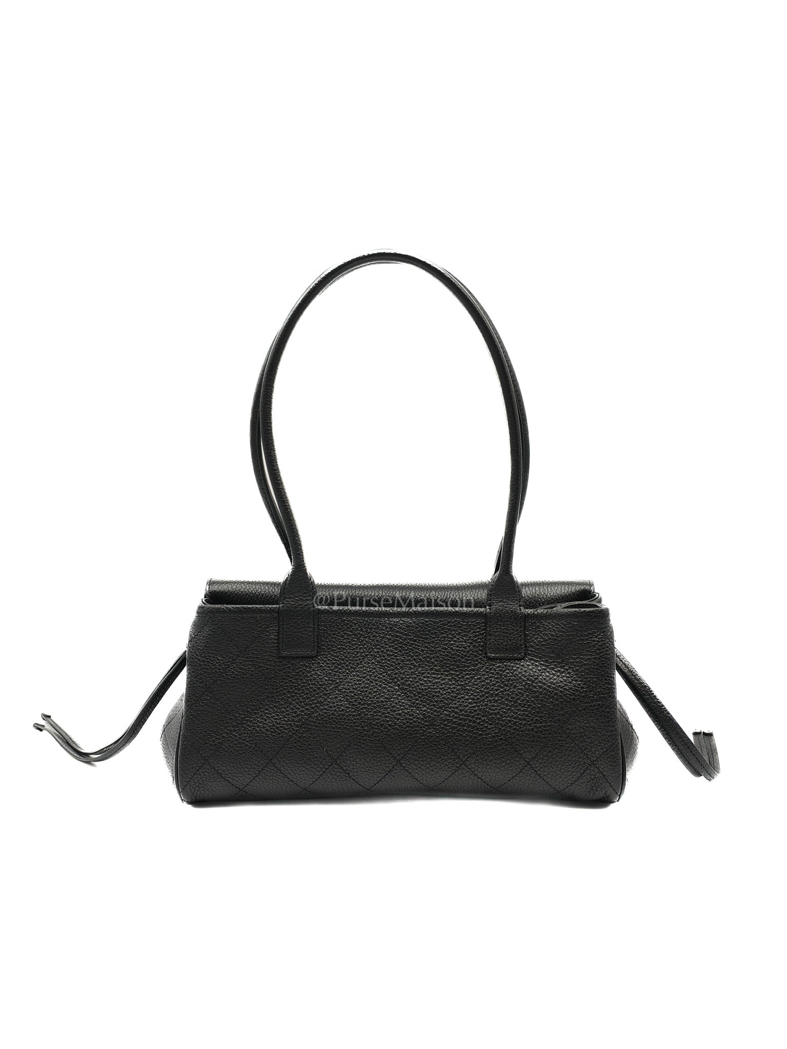 26 Matthieu Blazy Small Tote Bag in Black Grained Calfskin & Gold Hardware Microchip