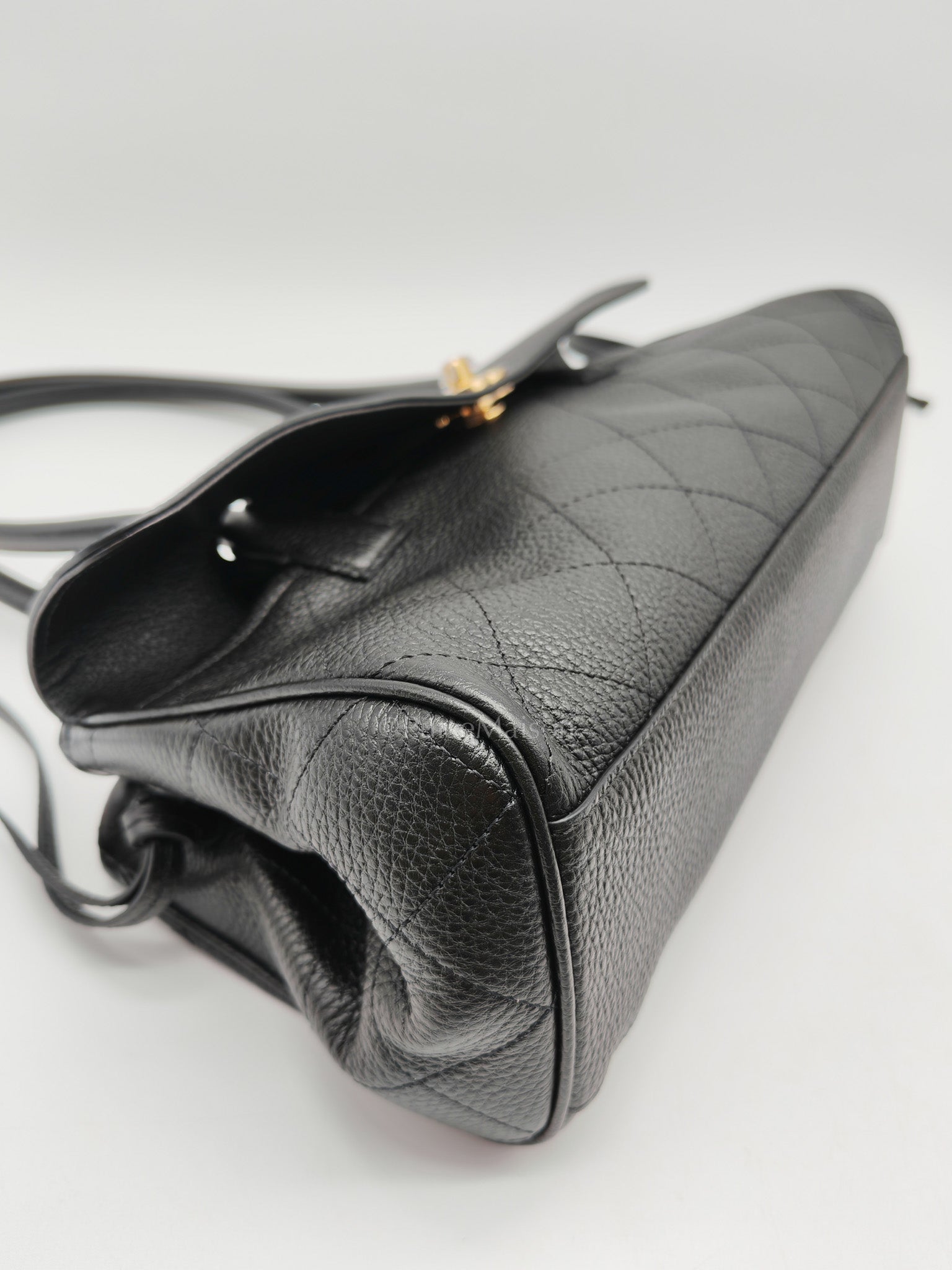 26 Matthieu Blazy Small Tote Bag in Black Grained Calfskin & Gold Hardware Microchip